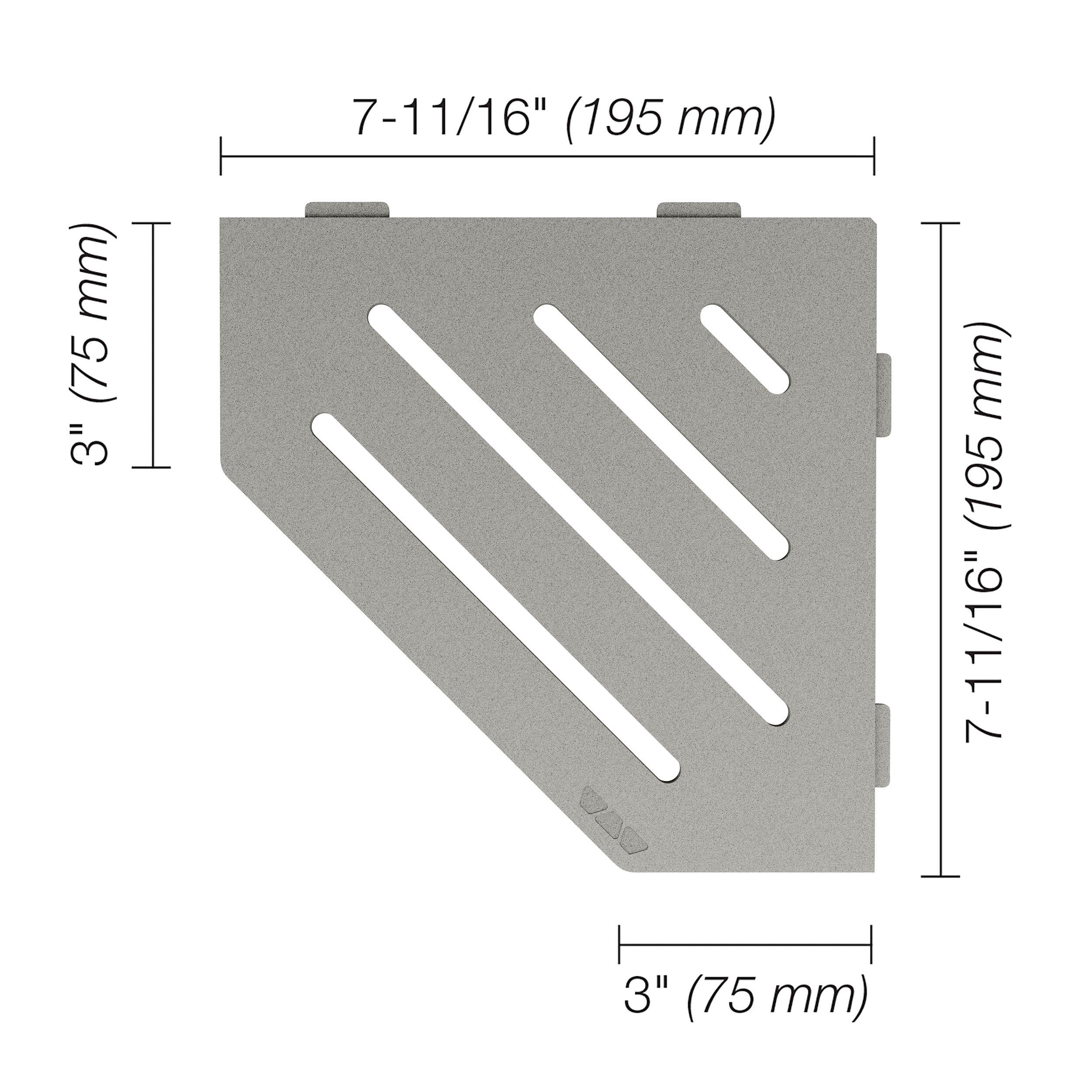 Schluter Shelf Pentagonal Corner Wave Stone Gray
