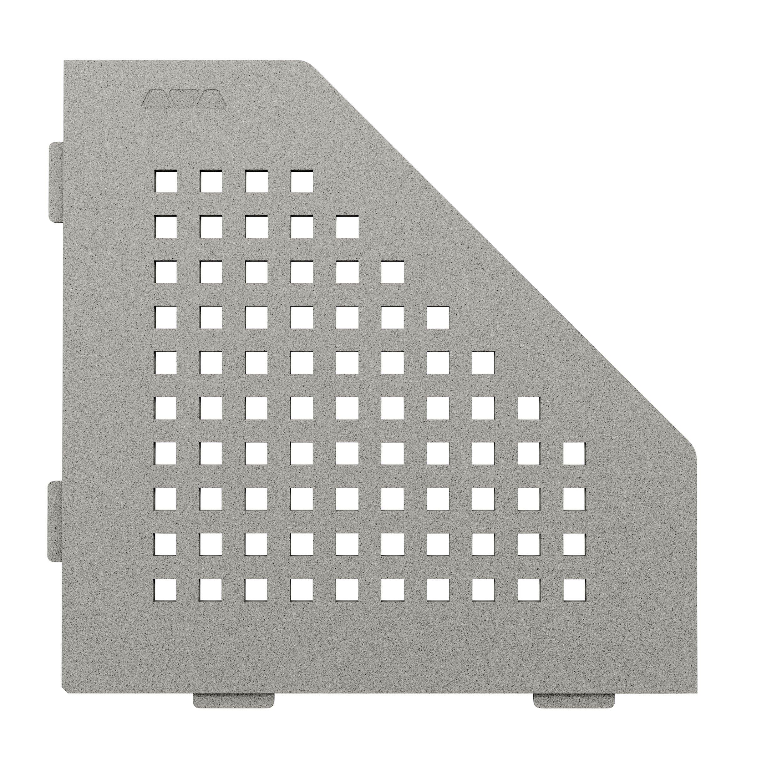 Schluter Shelf Pentagonal Corner Square Stone Gray