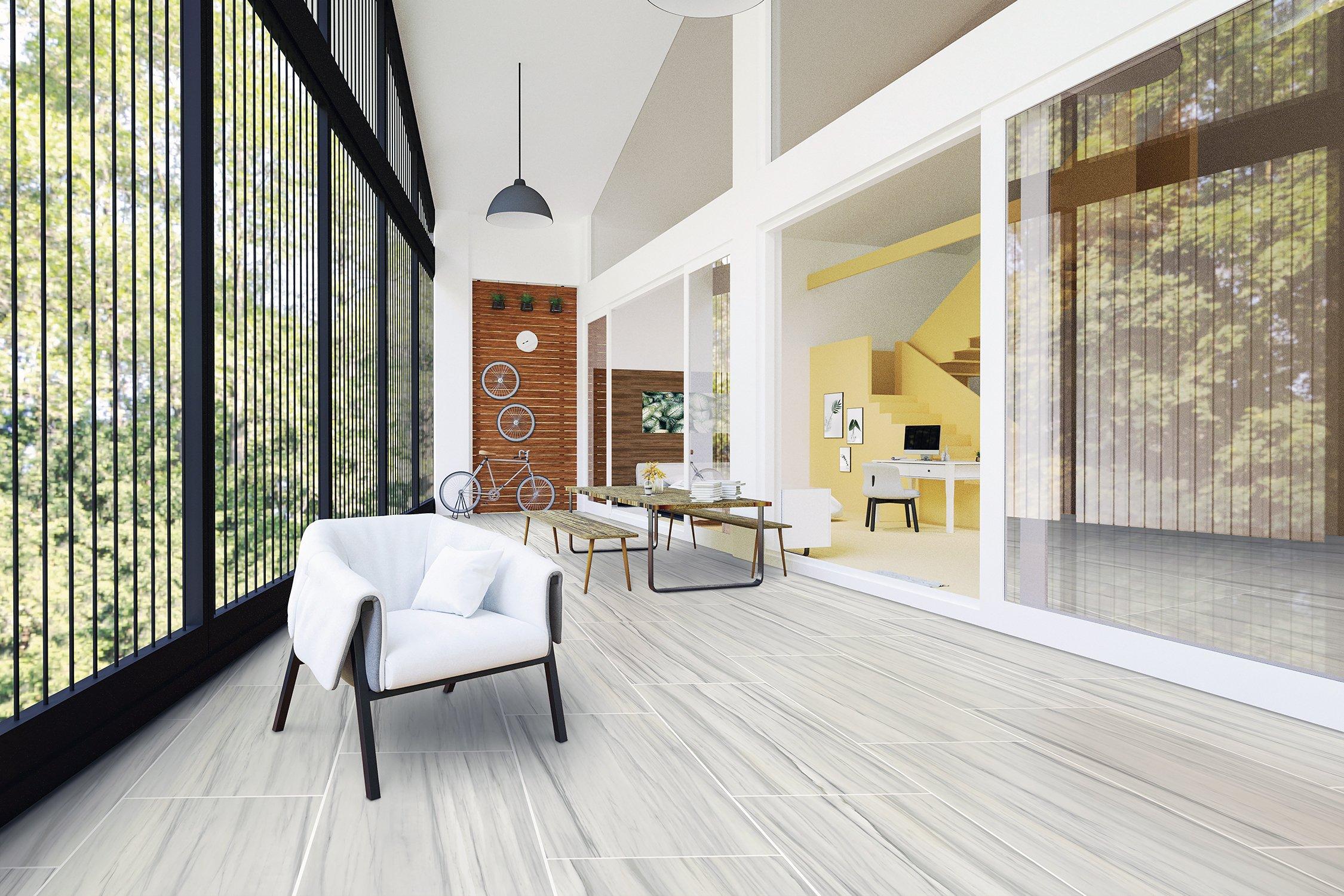 Carrara Zebrino Matte Porcelain Tile