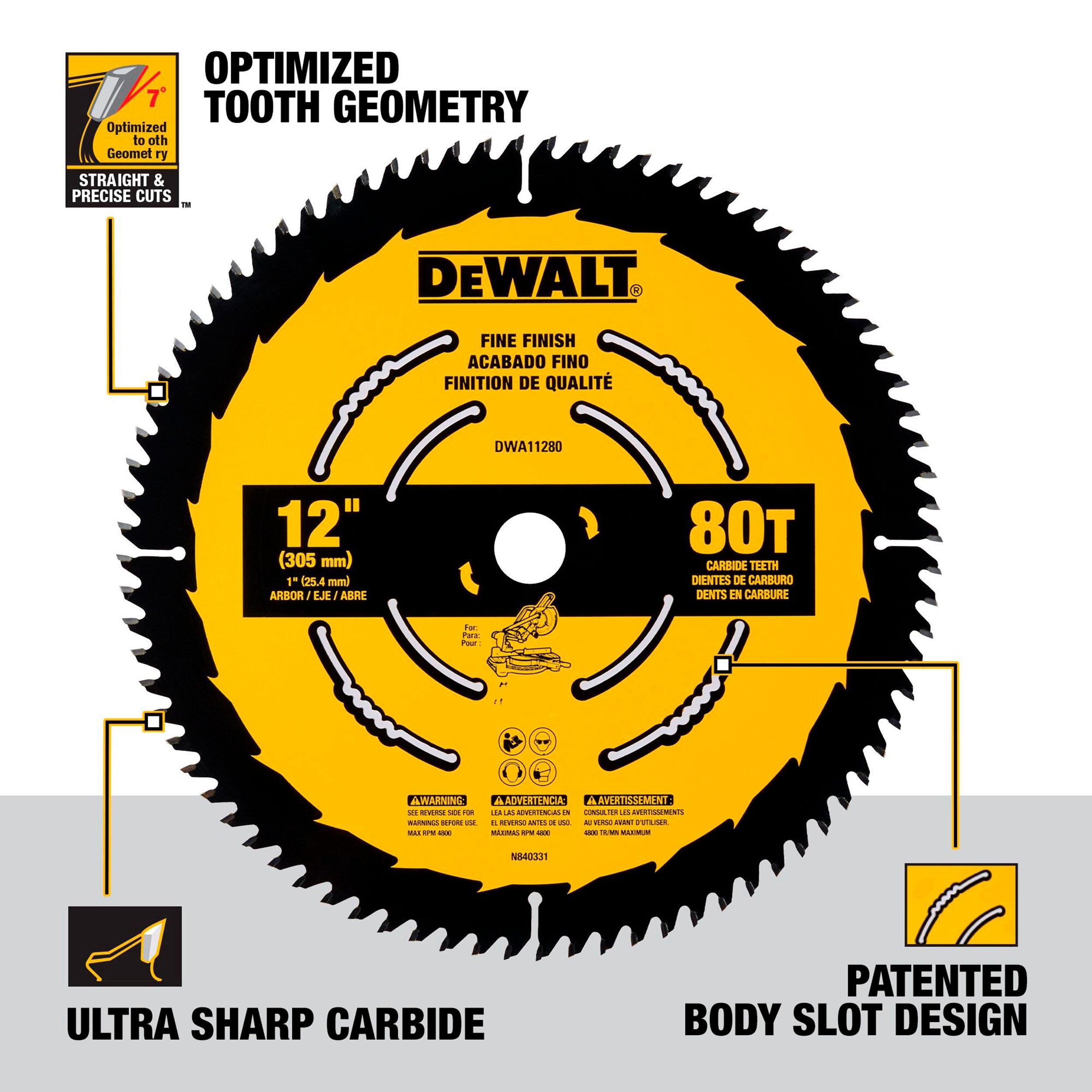 DeWalt 12in. 80 Tooth Precision Trim Blade