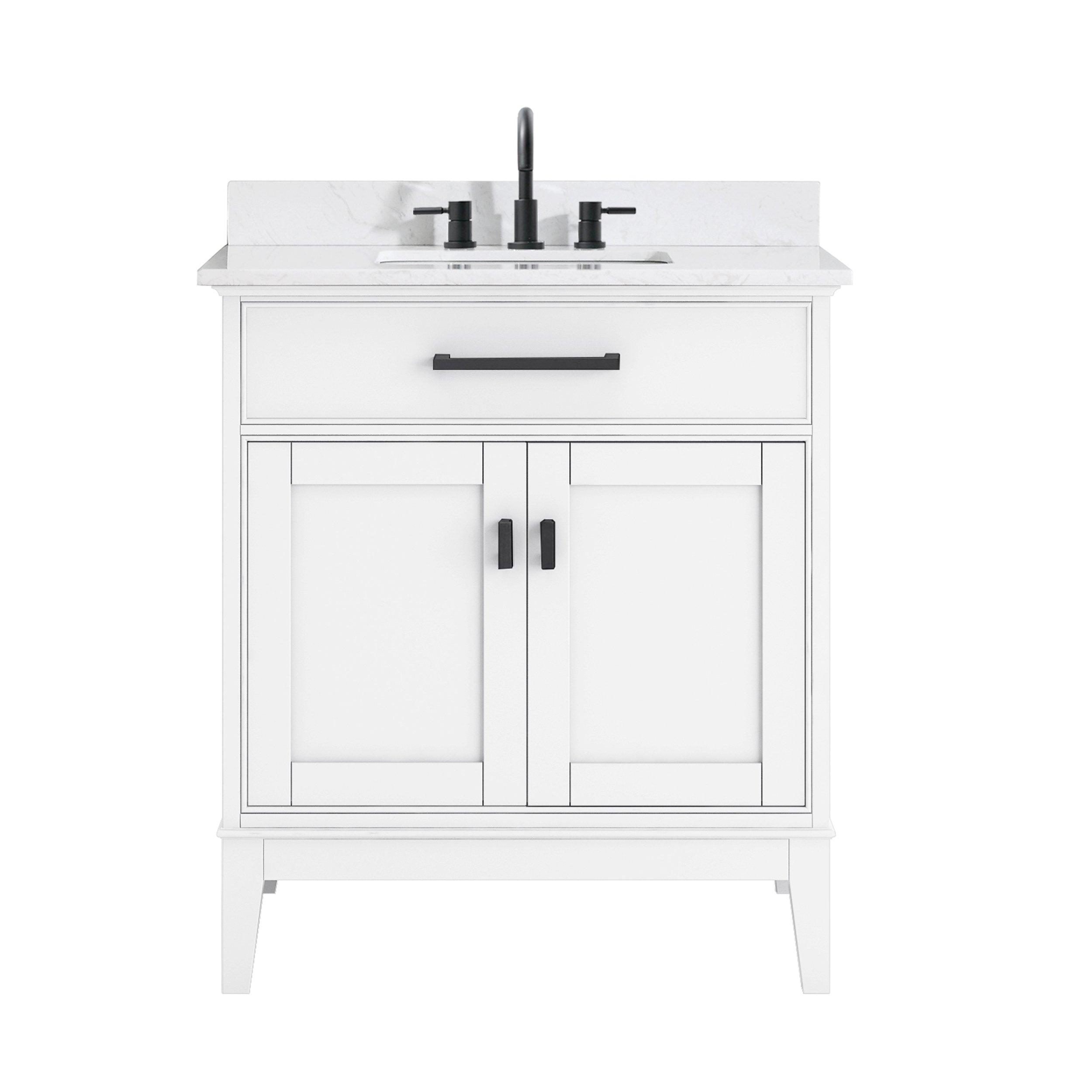 Harrison 31 in. White Vanity with Engineered Top