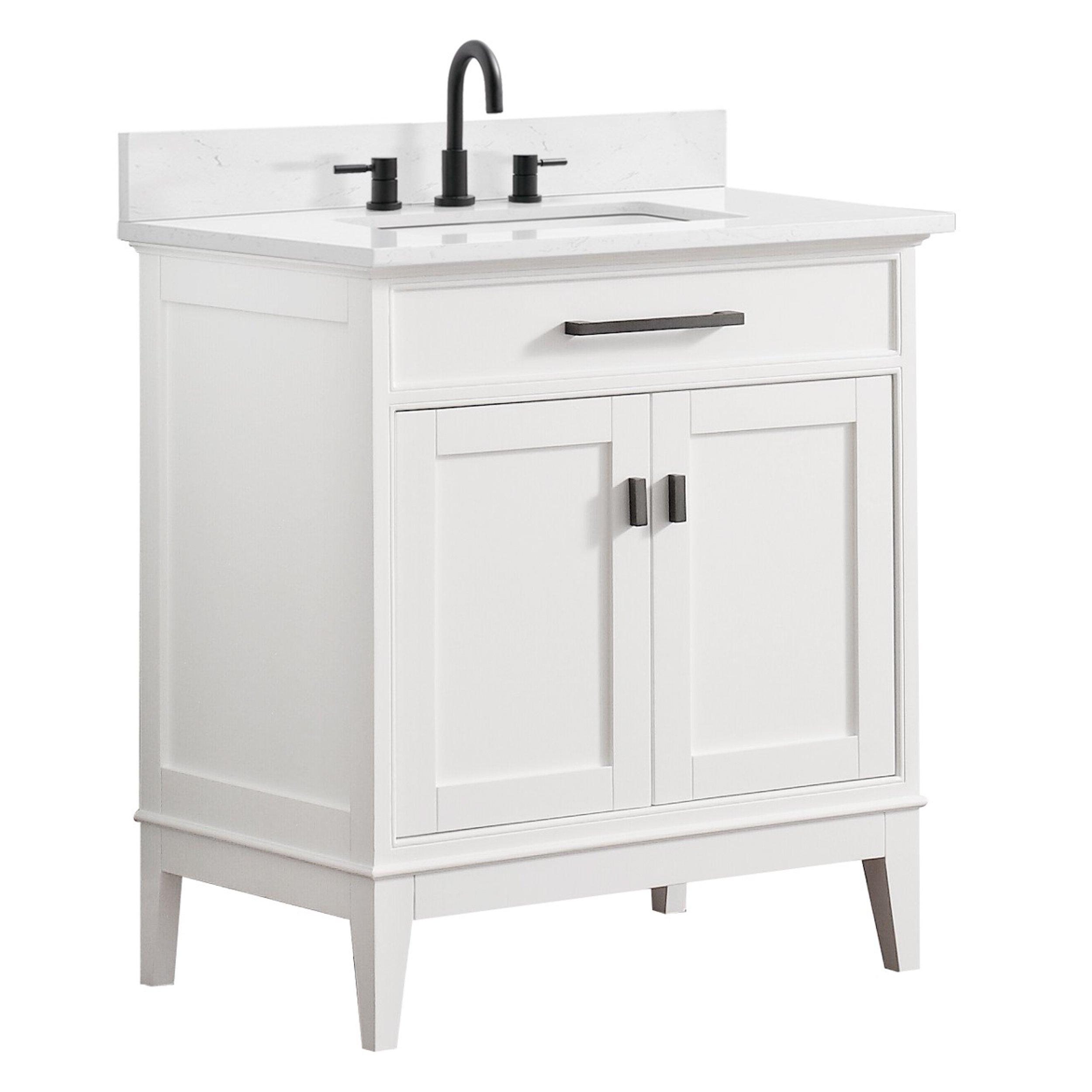 Harrison 31 in. White Vanity with Engineered Top