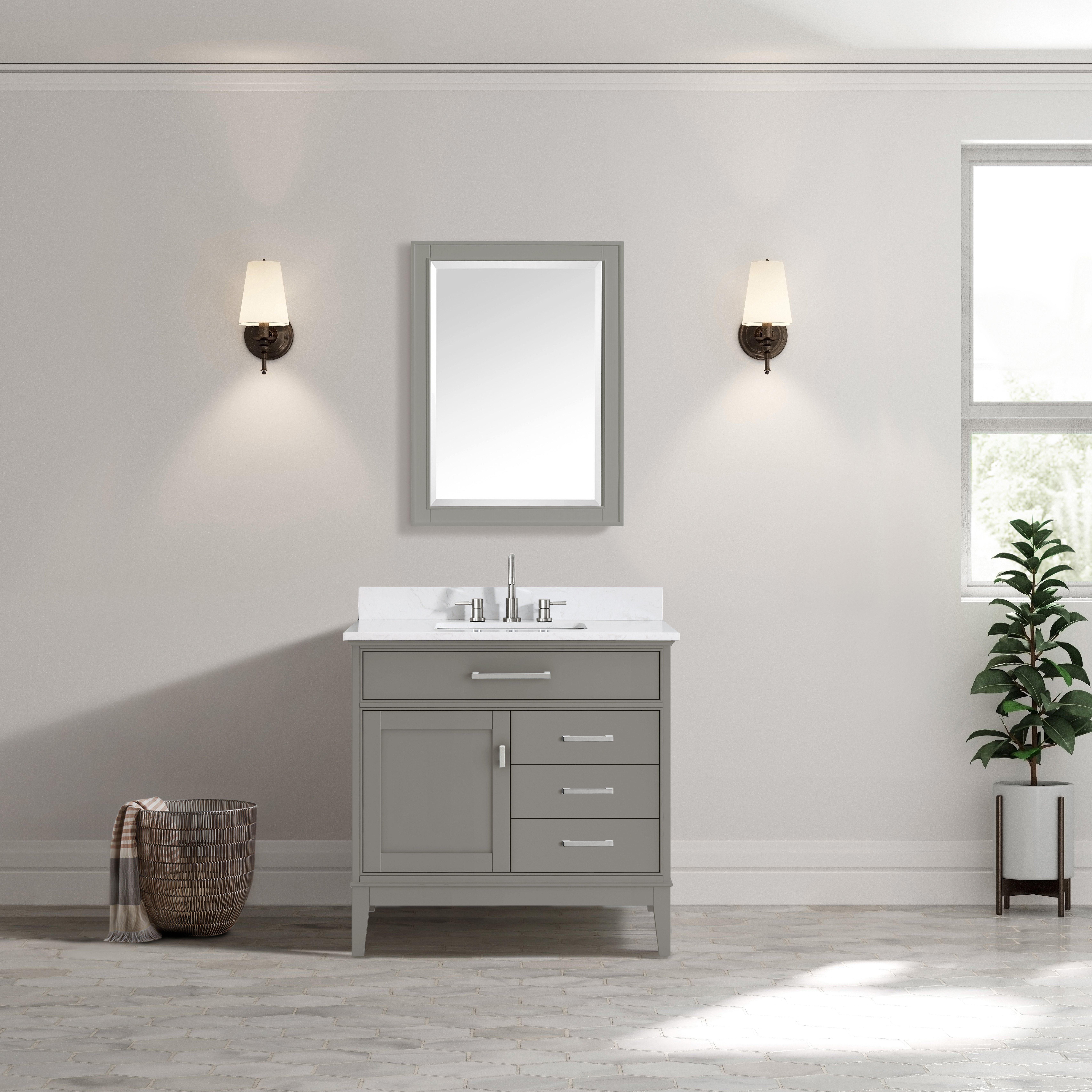 Harrison 37 in. Gray Vanity with Engineered Top