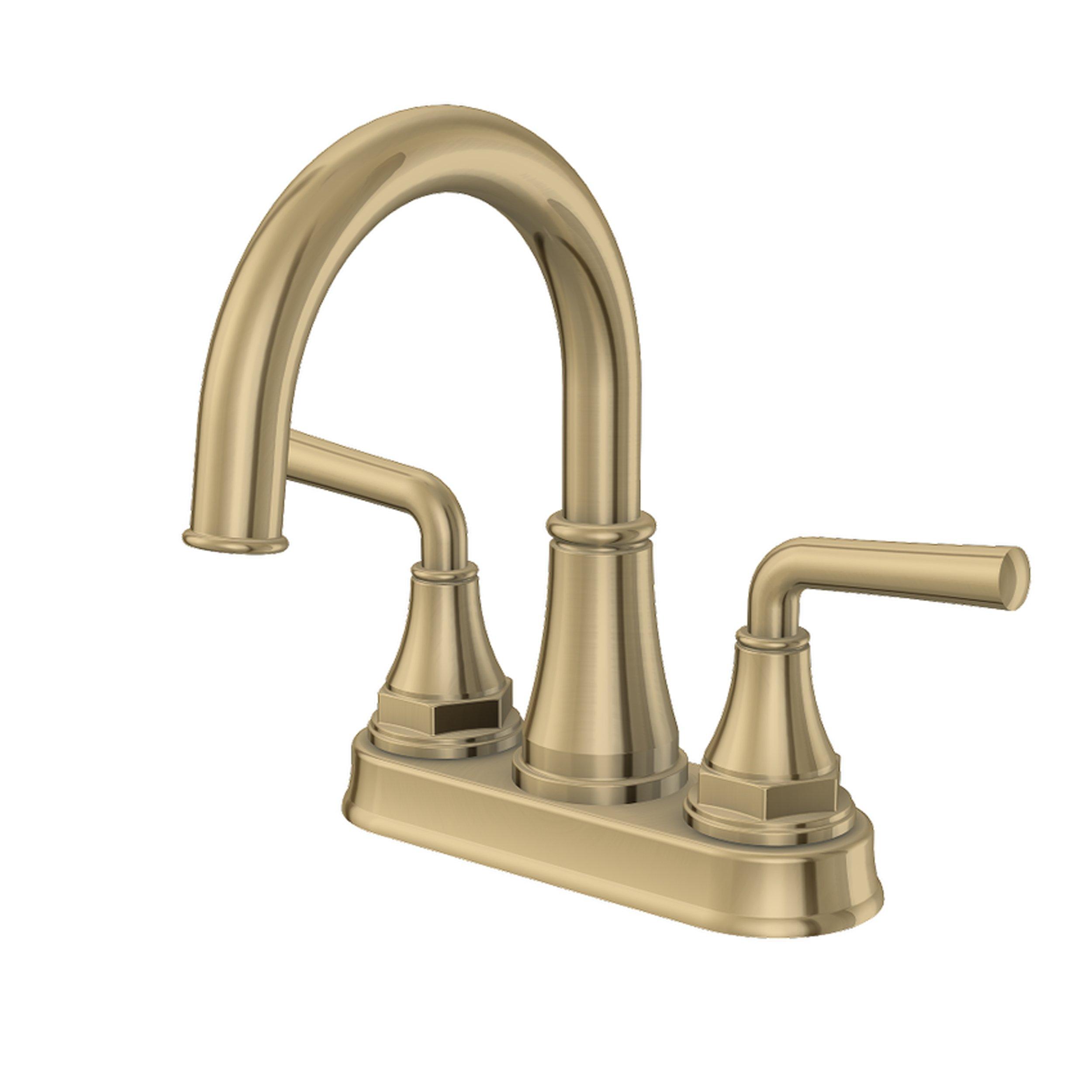 Tano 4 in. Center Set Brushed Gold Bath Faucet