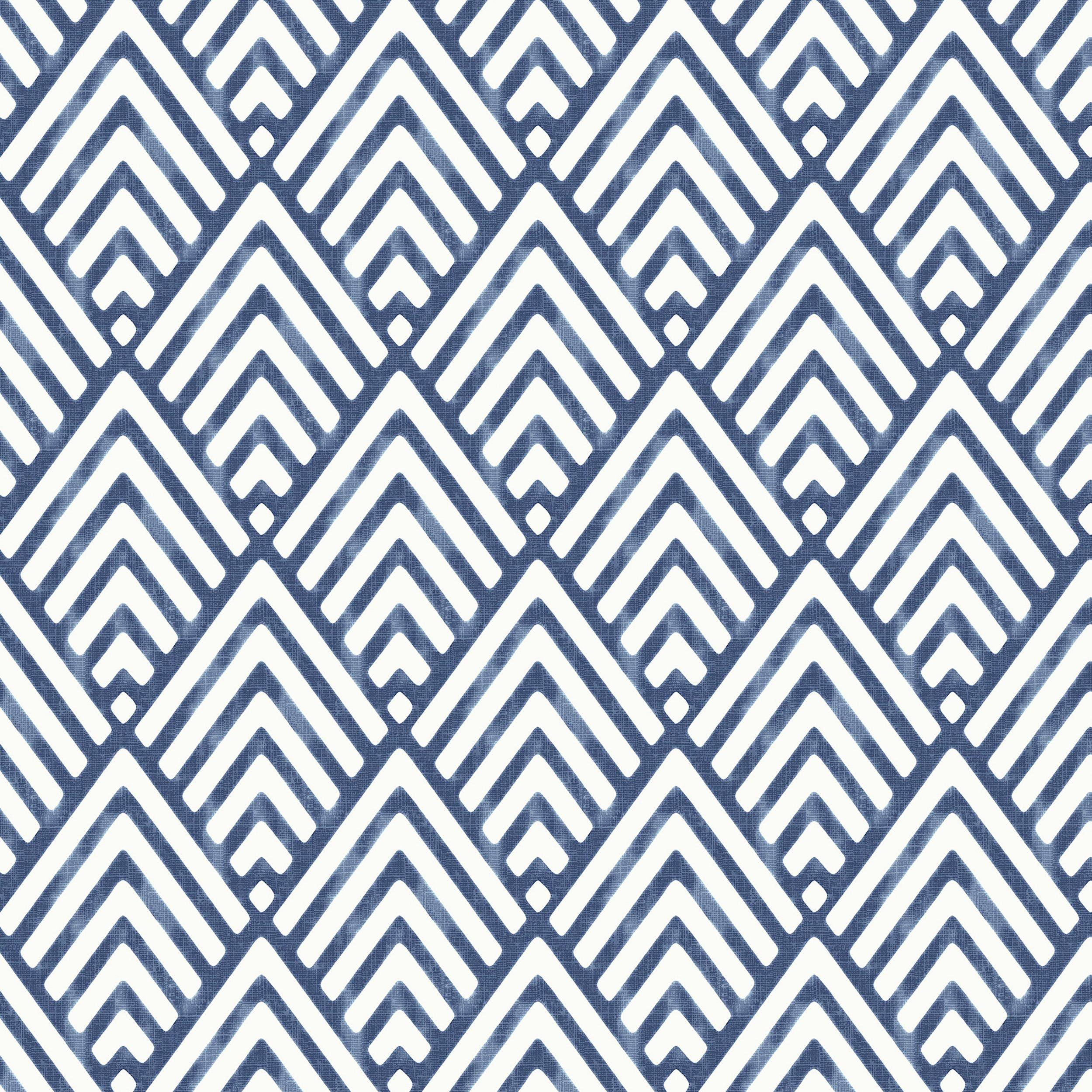 Deep Blue Arrowhead Peel and Stick Wallpaper