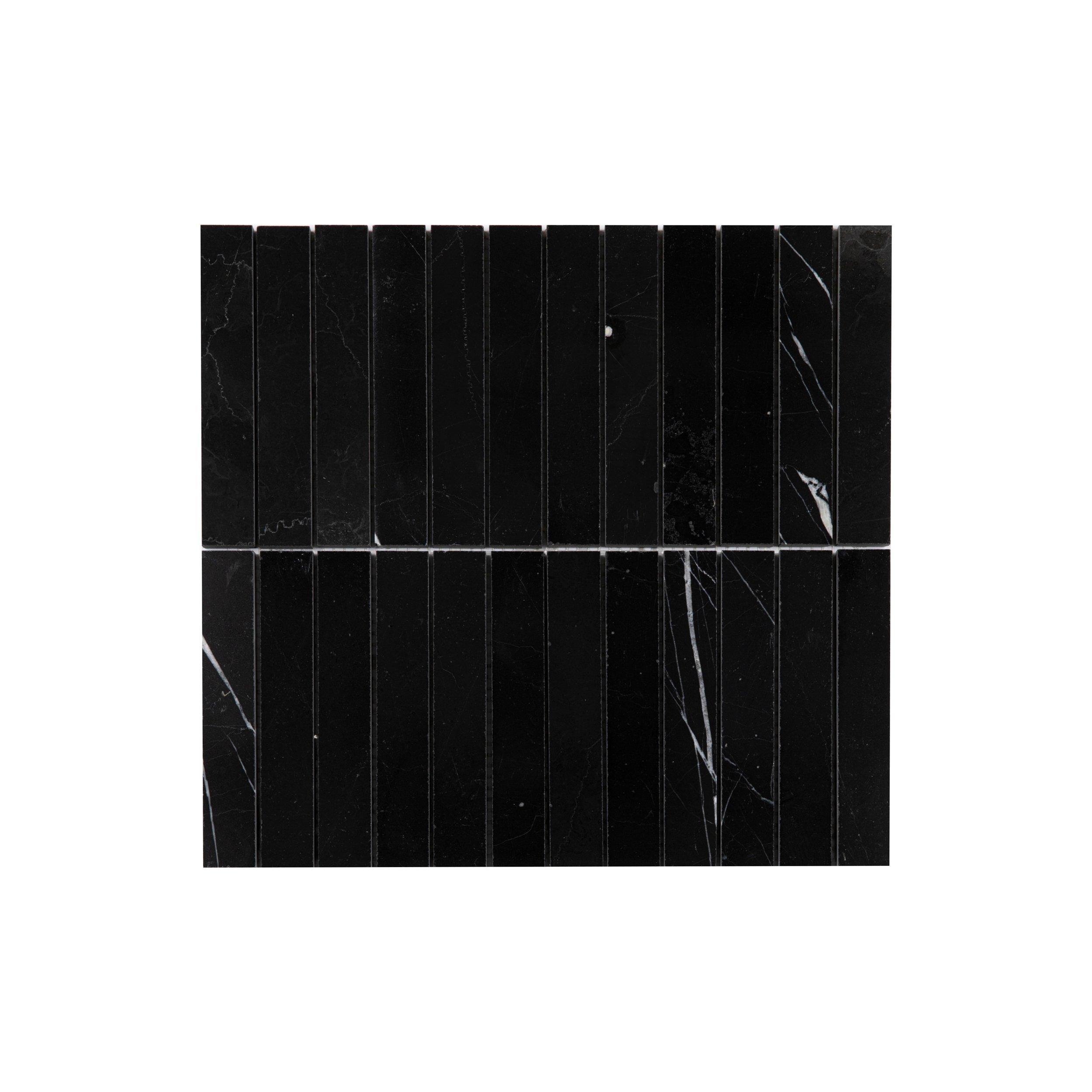 Nero Stack Polished Marble Mosaic
