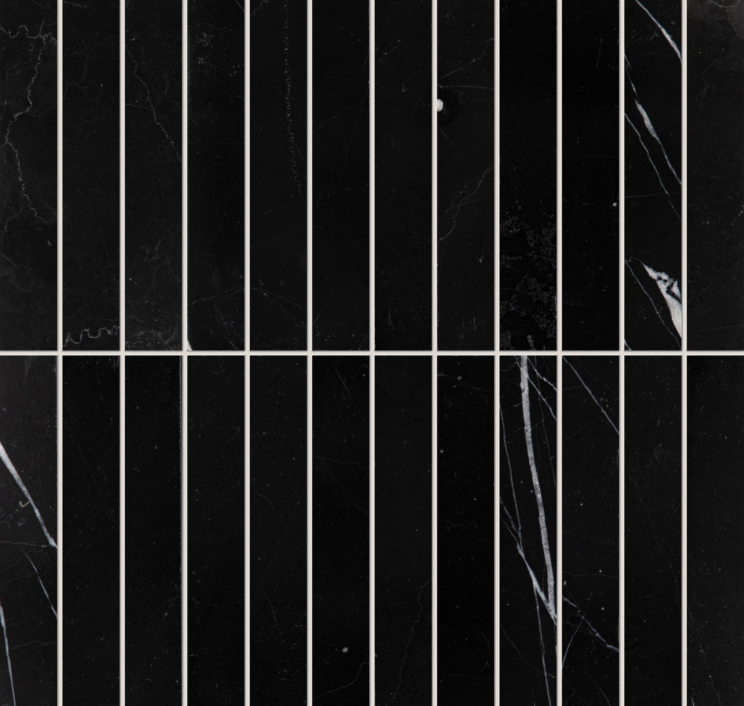 Nero Stack Polished Marble Mosaic