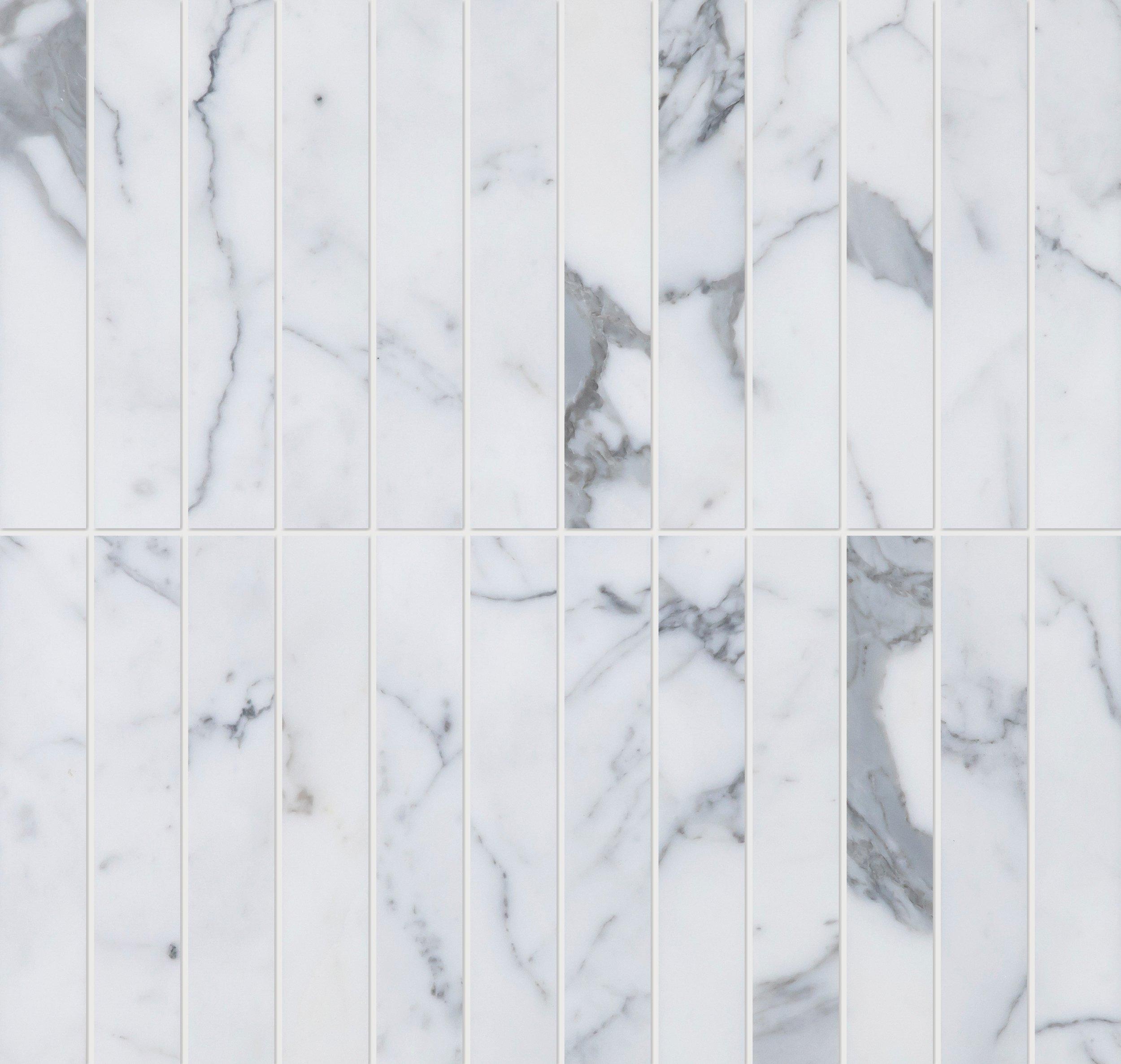 Statuario Stack Honed Marble Tile