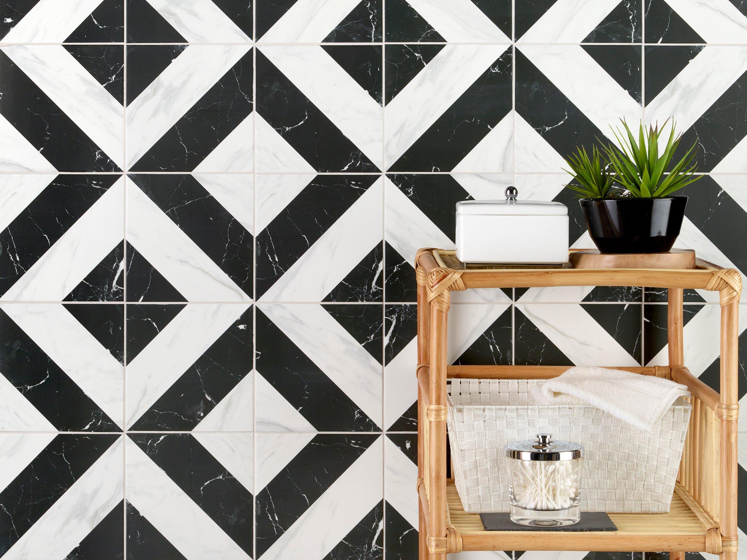 Cesari Black and White Deco Porcelain Tile