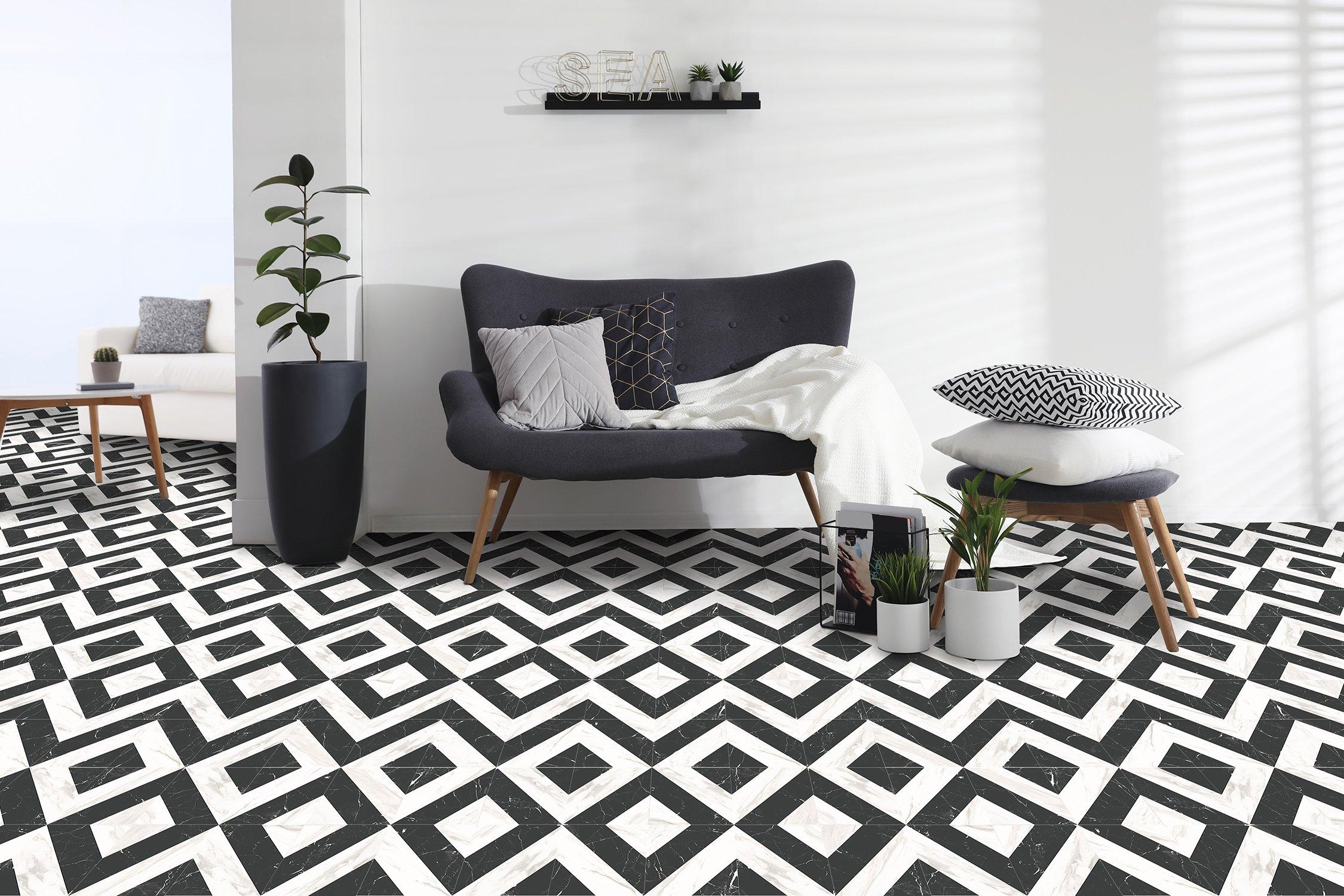 Cesari Black and White Deco Porcelain Tile
