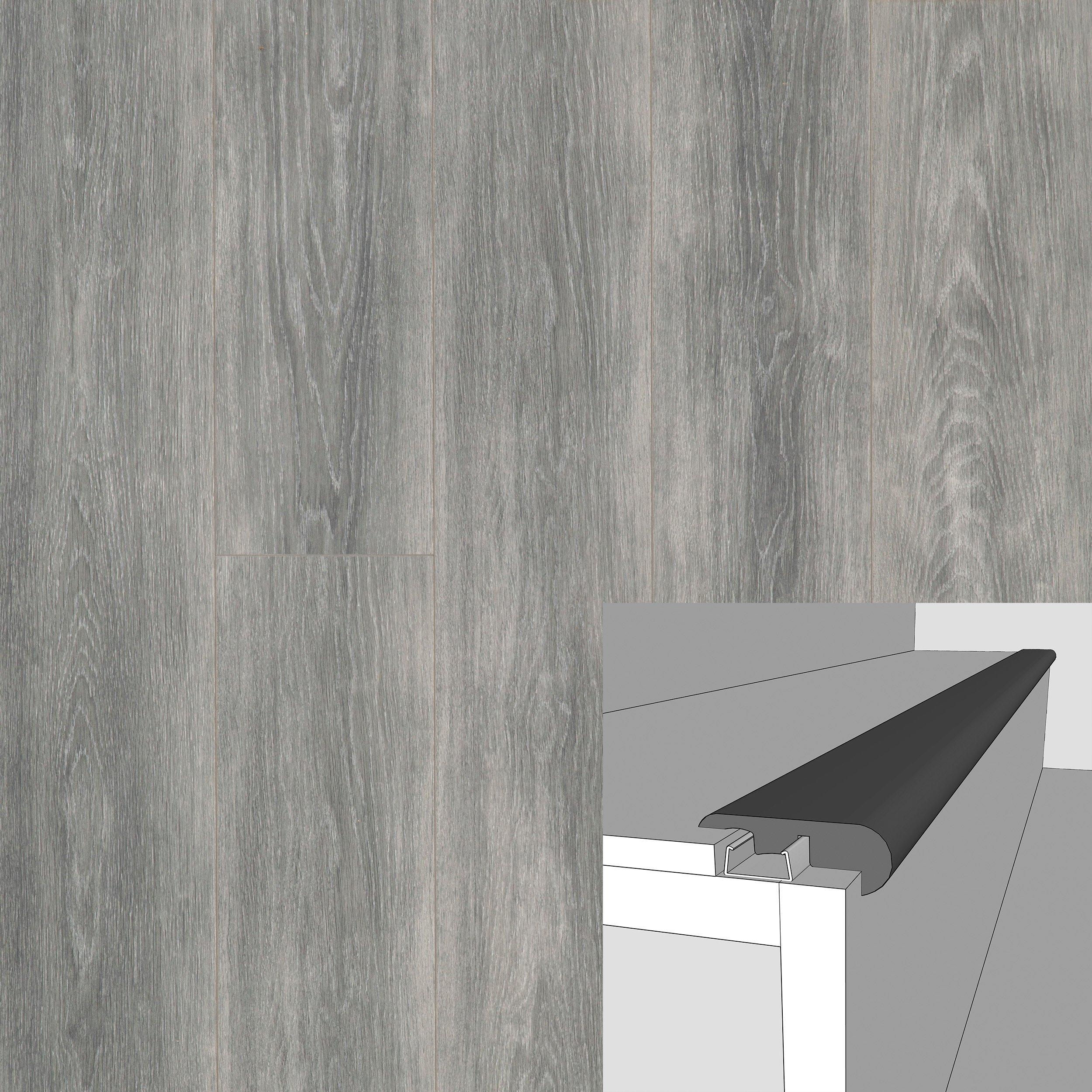 Windward Gray 94in. Laminate Overlapping Stair Nose