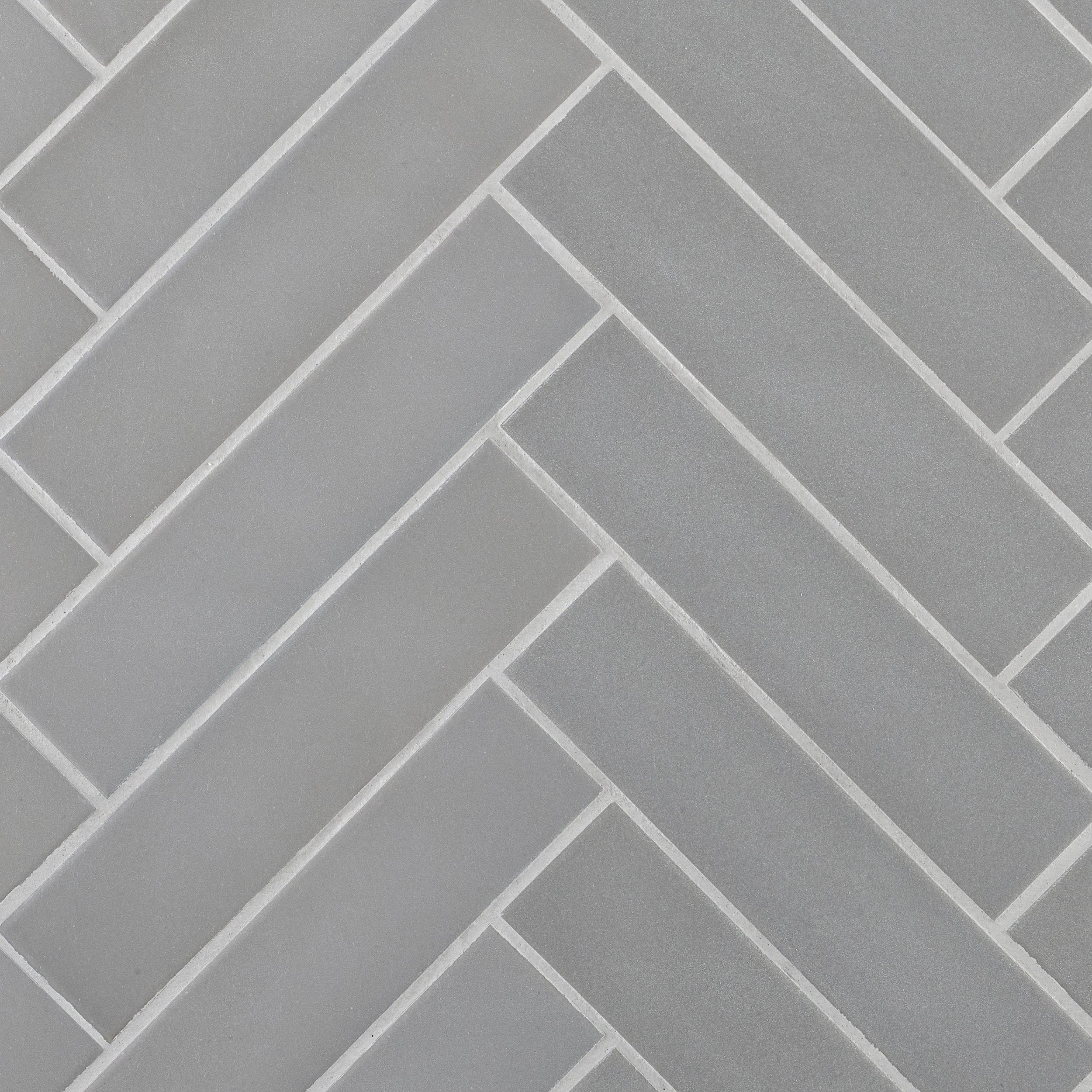 Unglazed Gray Herringbone Porcelain Mosaic | Floor And Decor