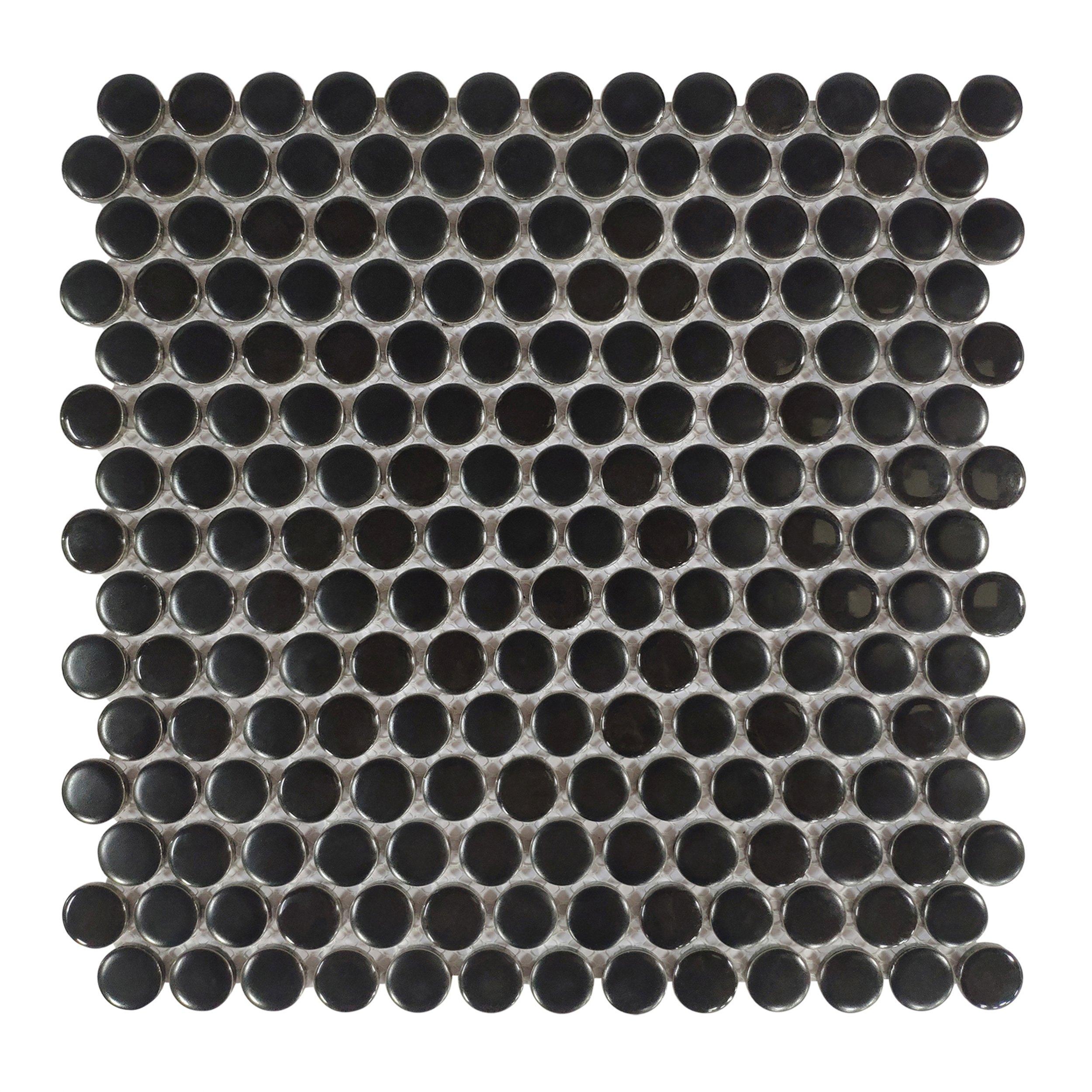 Raven Penny Mixed Finish Porcelain Mosaic