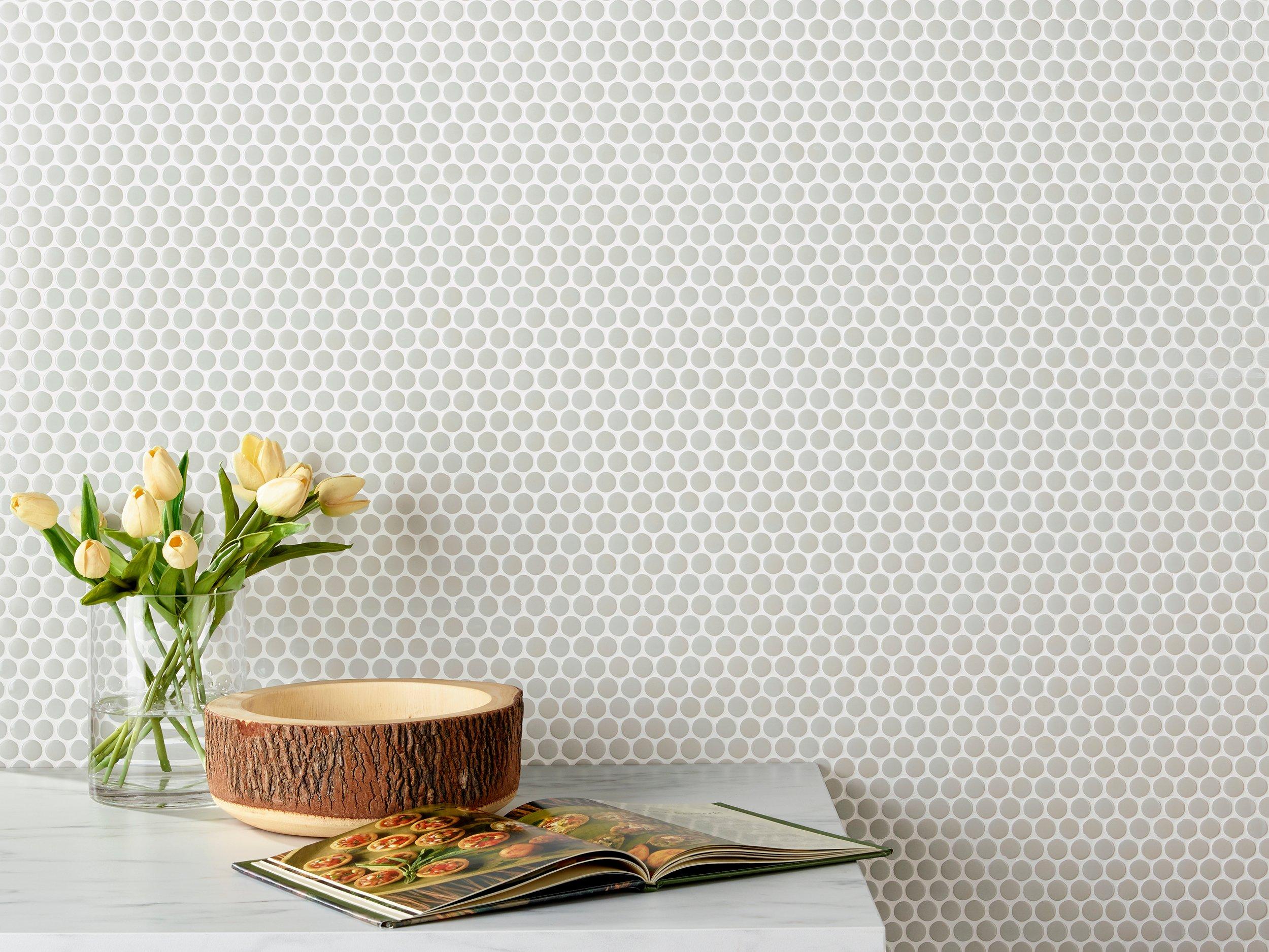Aloe Penny Mixed Finish Porcelain Mosaic