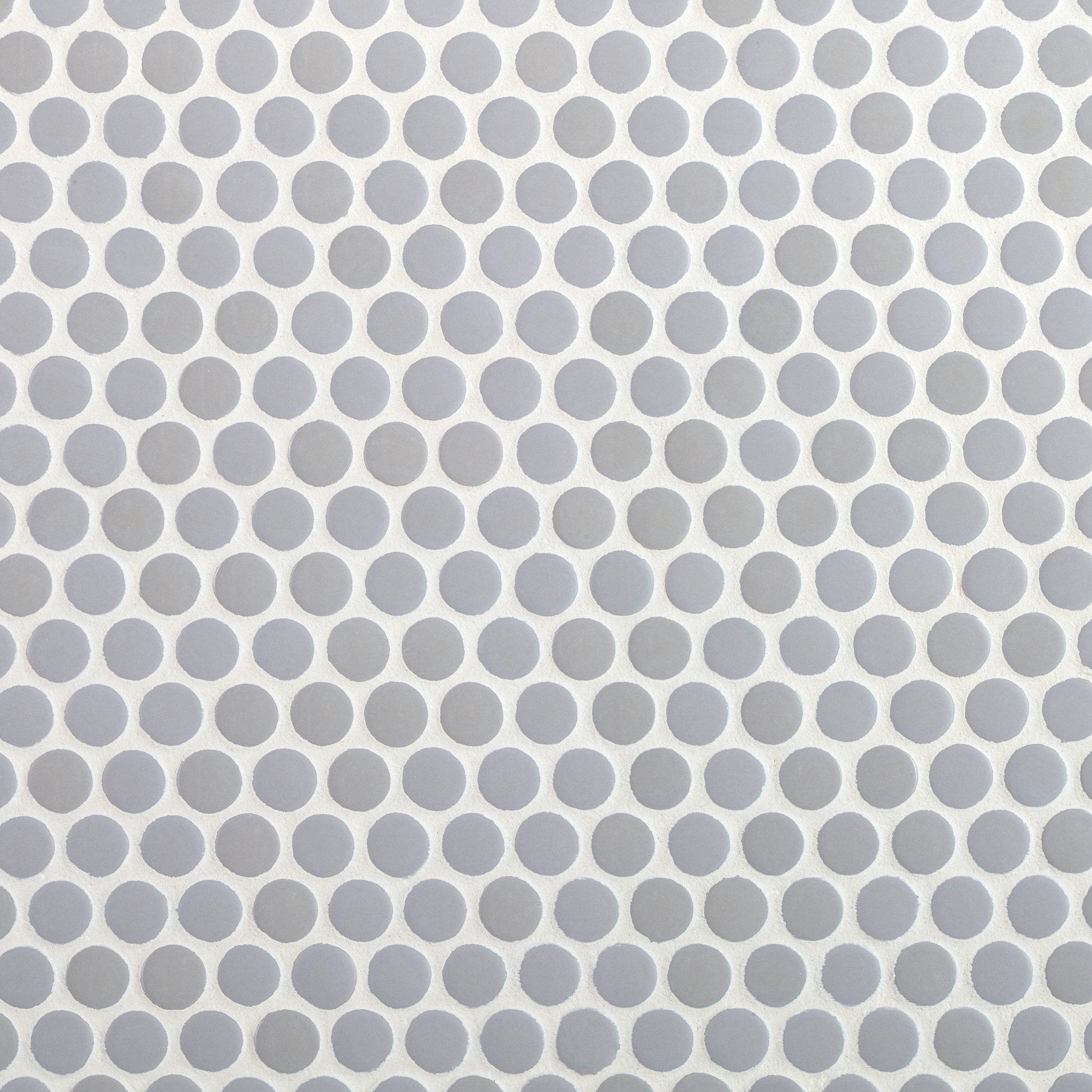 Dove Gray Penny Mixed Finish Porcelain Mosaic