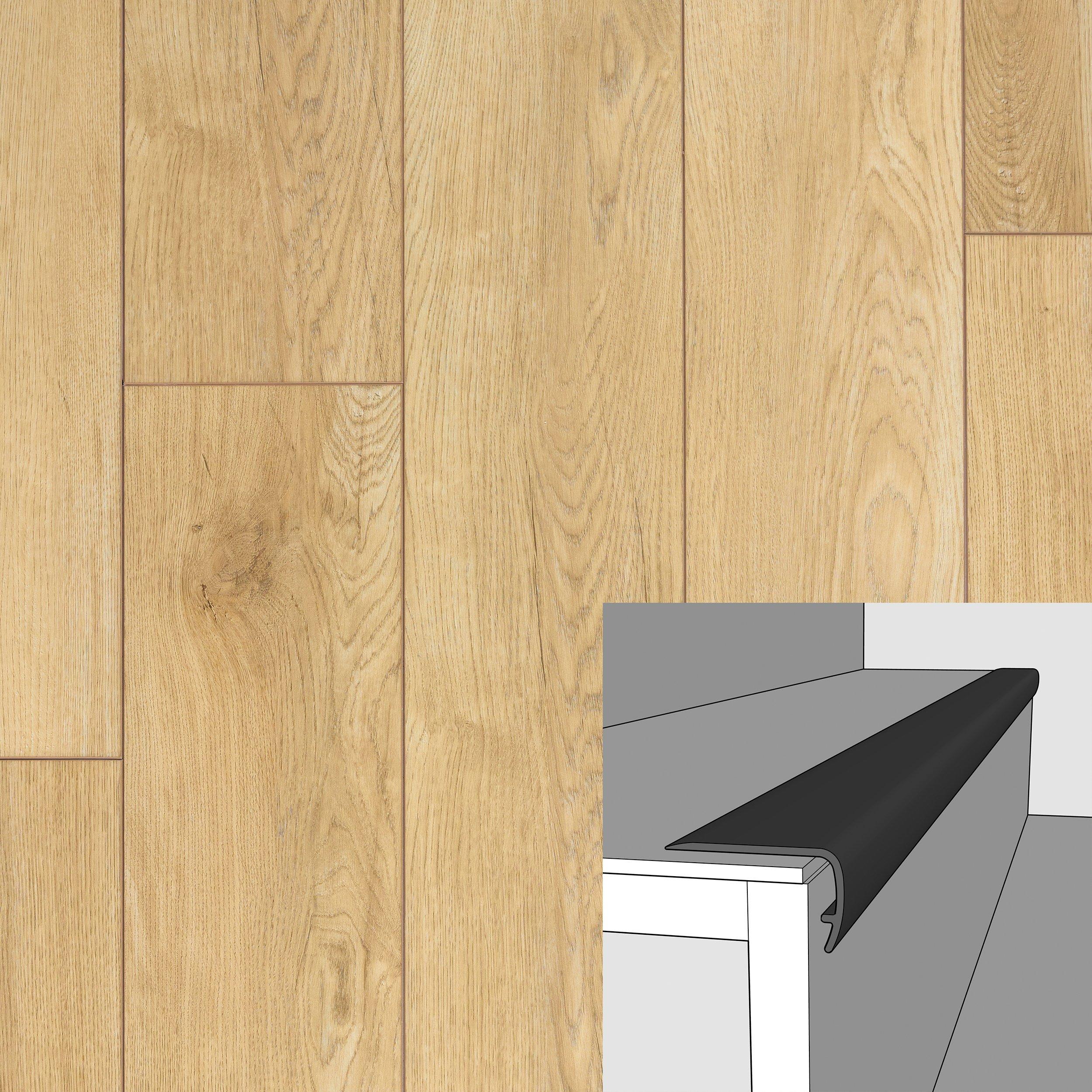 Flaxen Blonde 94in. Vinyl Overlapping Stair Nose