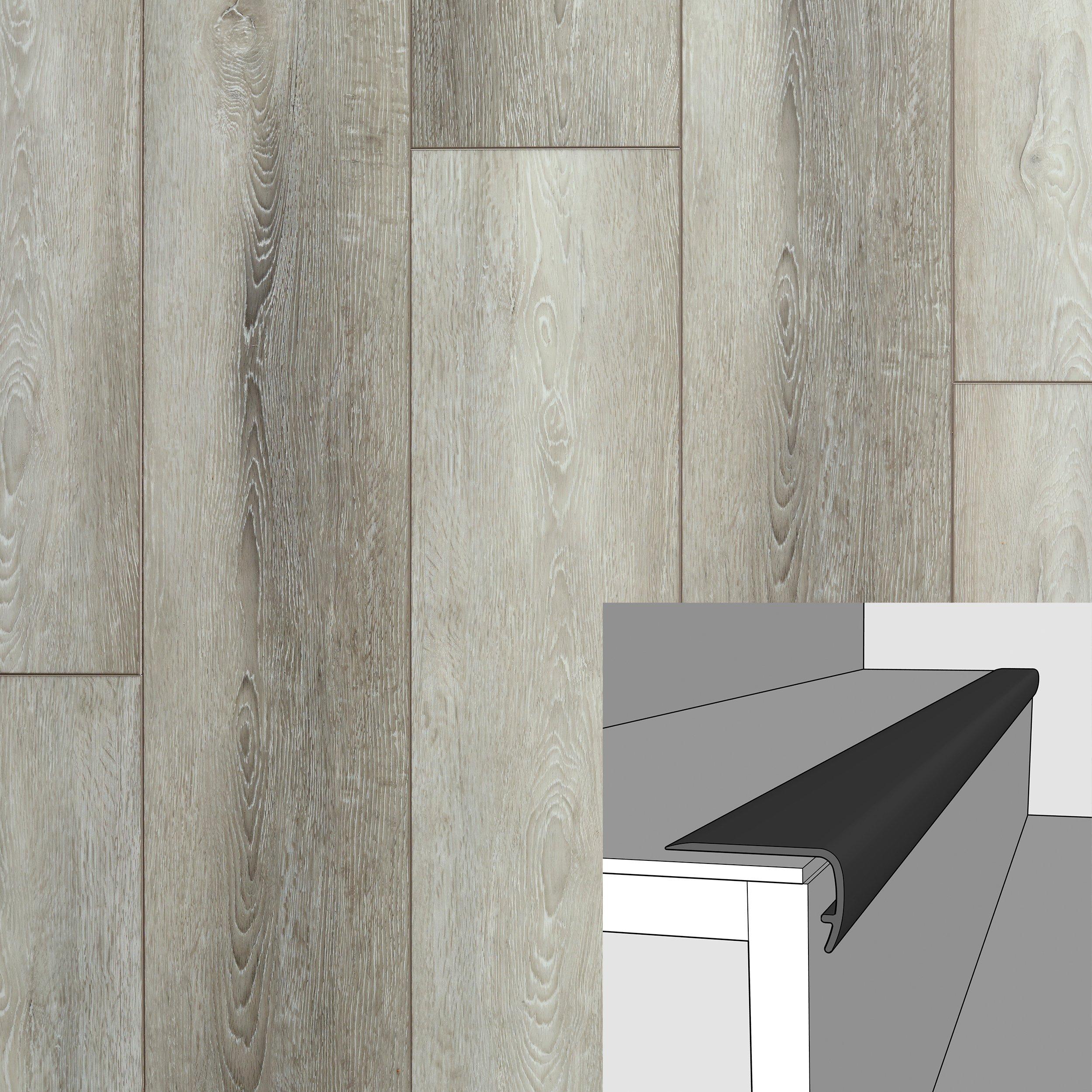 Pewter Clound 94in. Vinyl Overlapping Stair Nose