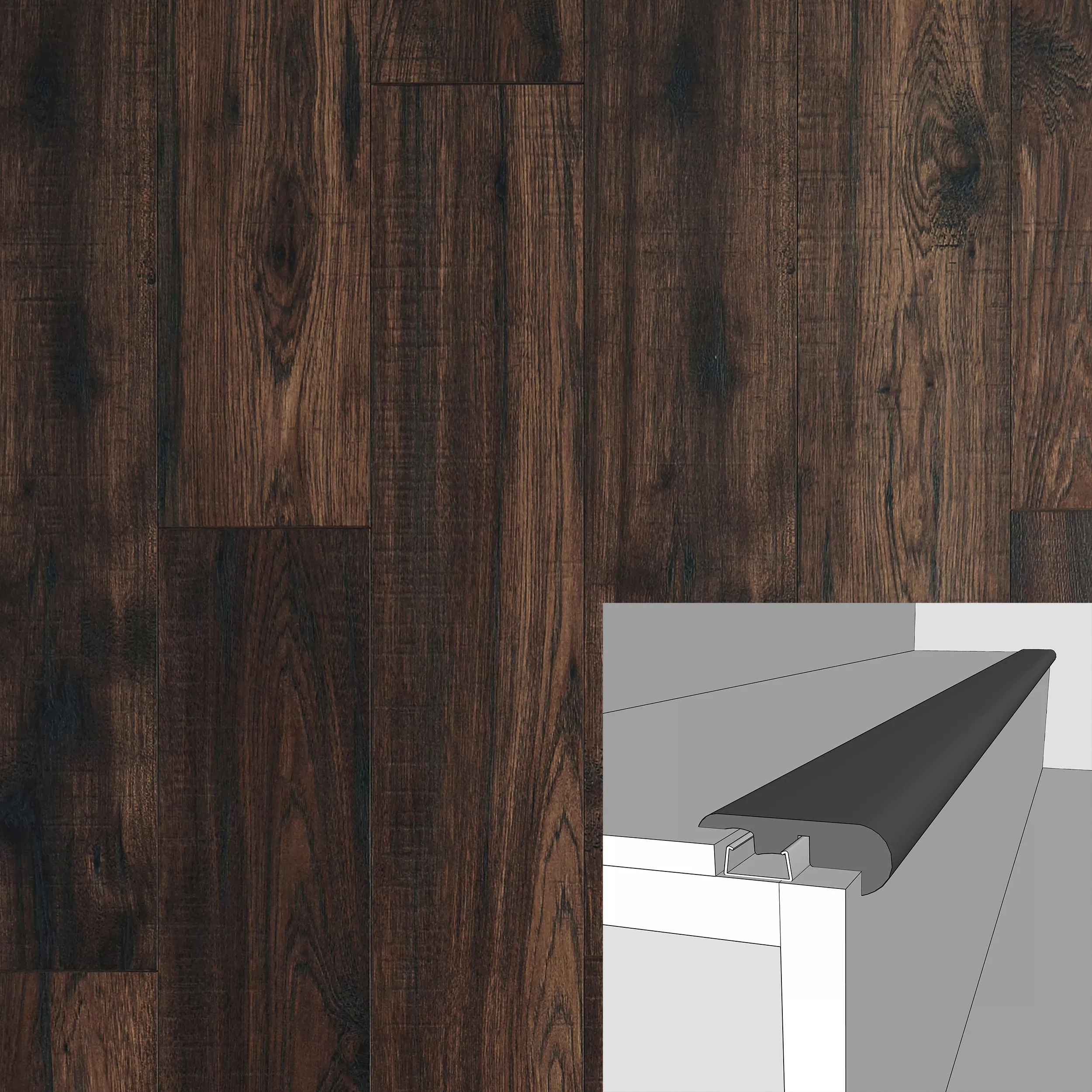 Hickory Run 94in. Laminate Overlapping Stair Nose