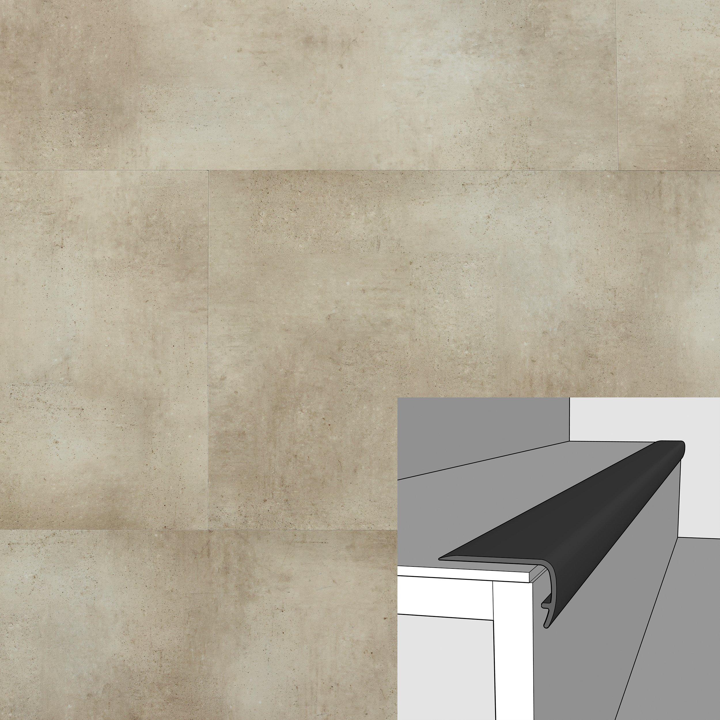 Concrete Americano 94in. Vinyl Overlapping Stair Nose