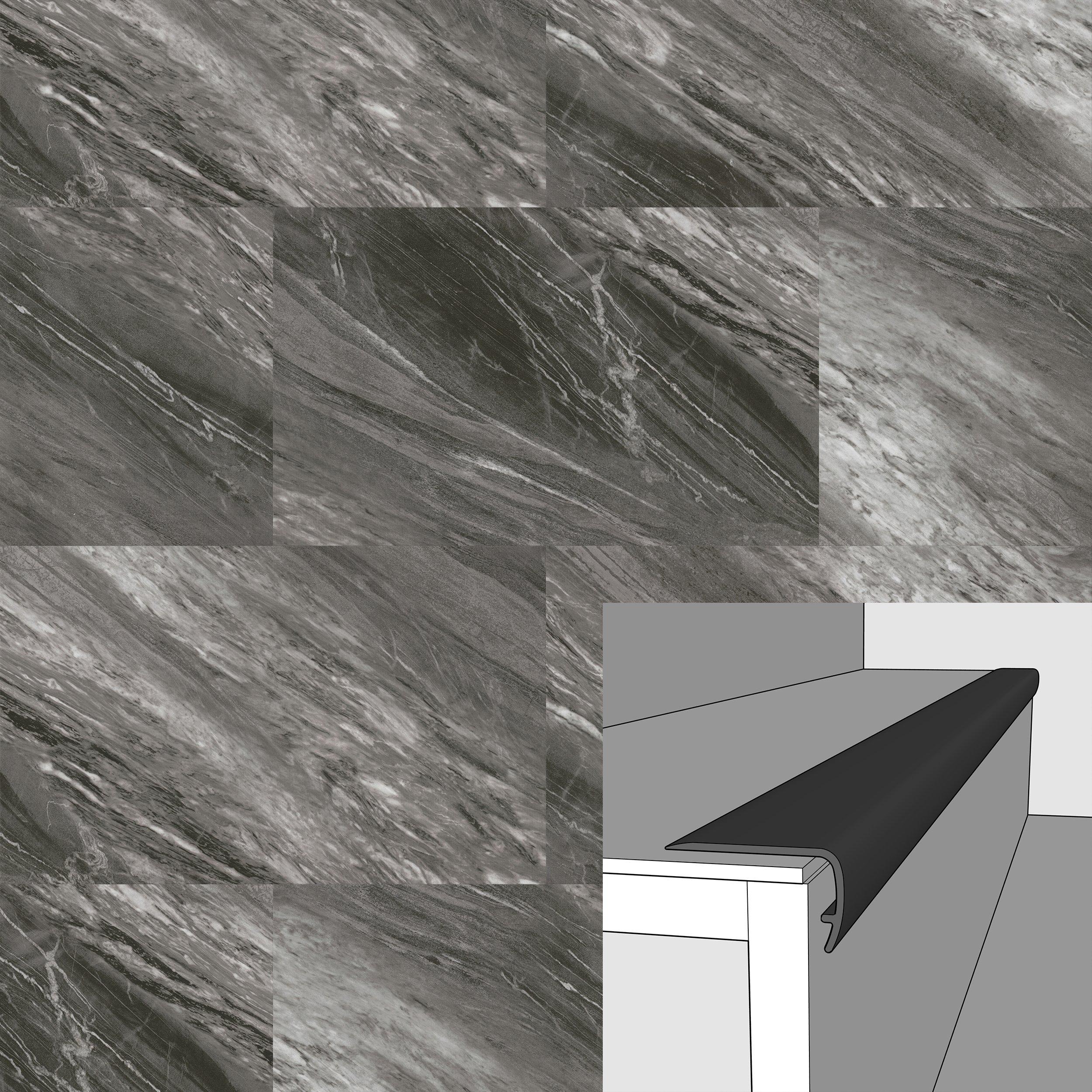 Smokey Opal 94in. Vinyl Overlapping Stair Nose