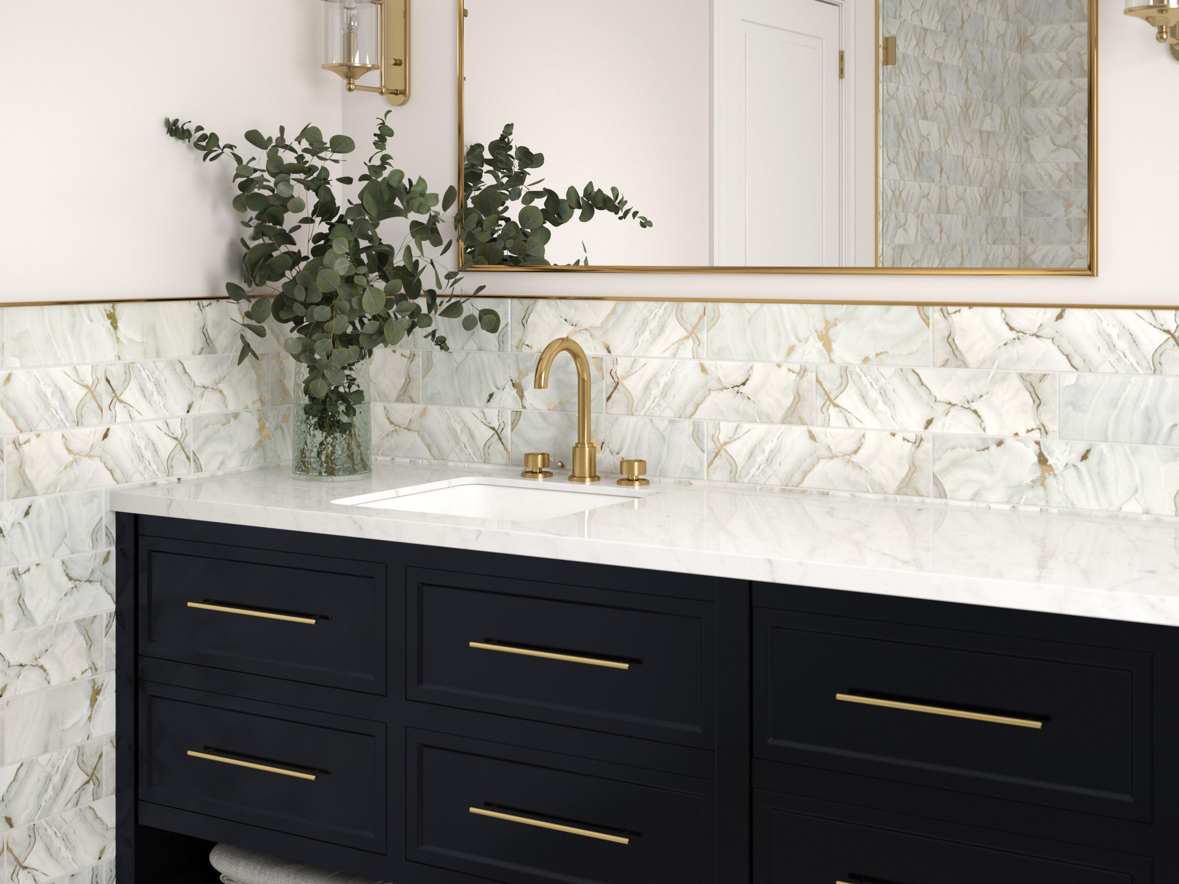 Empress Gold Polished Ceramic Tile