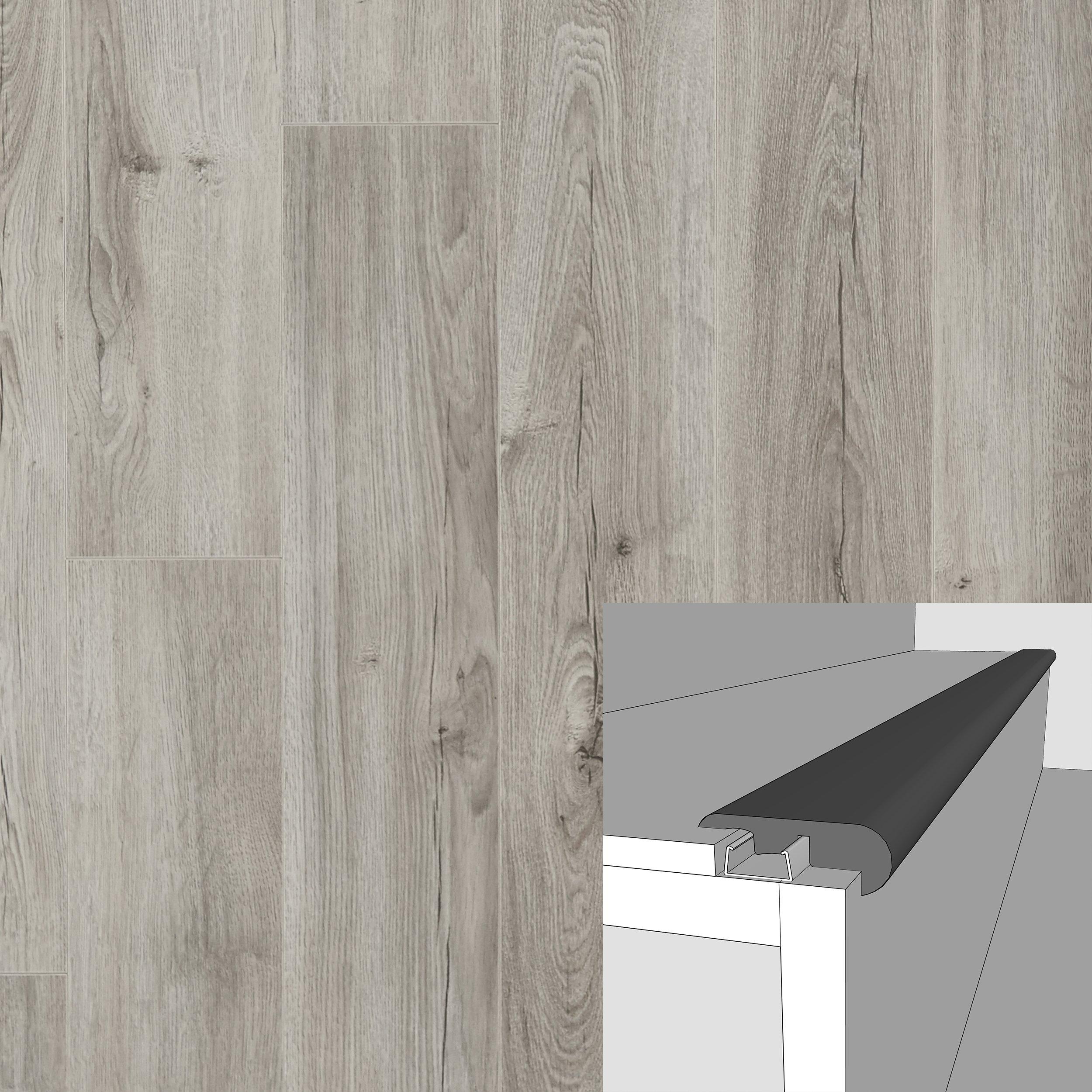 Gracious Gray 94in. Laminate Overlapping Stair Nose