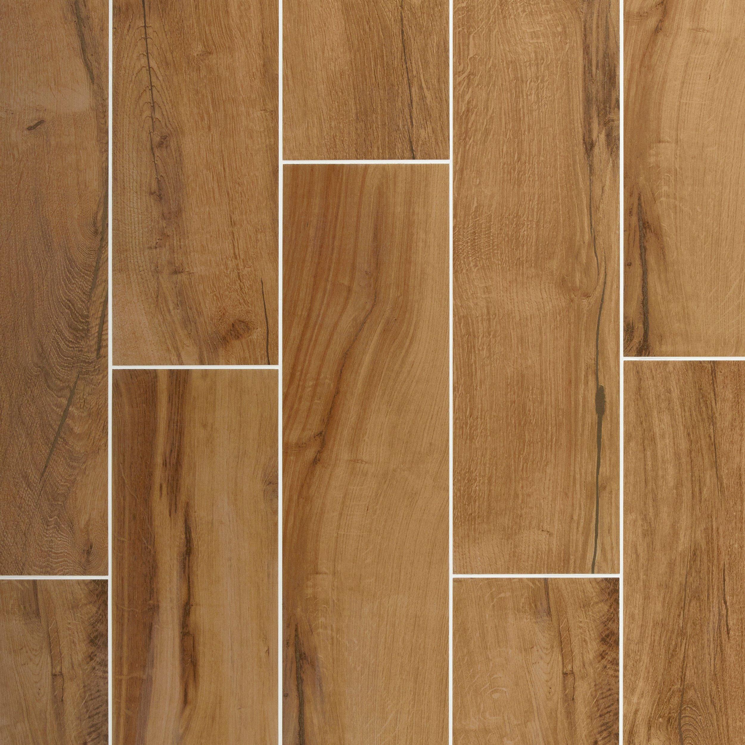 Alden Natural Wood Plank Porcelain Tile Floor And Decor