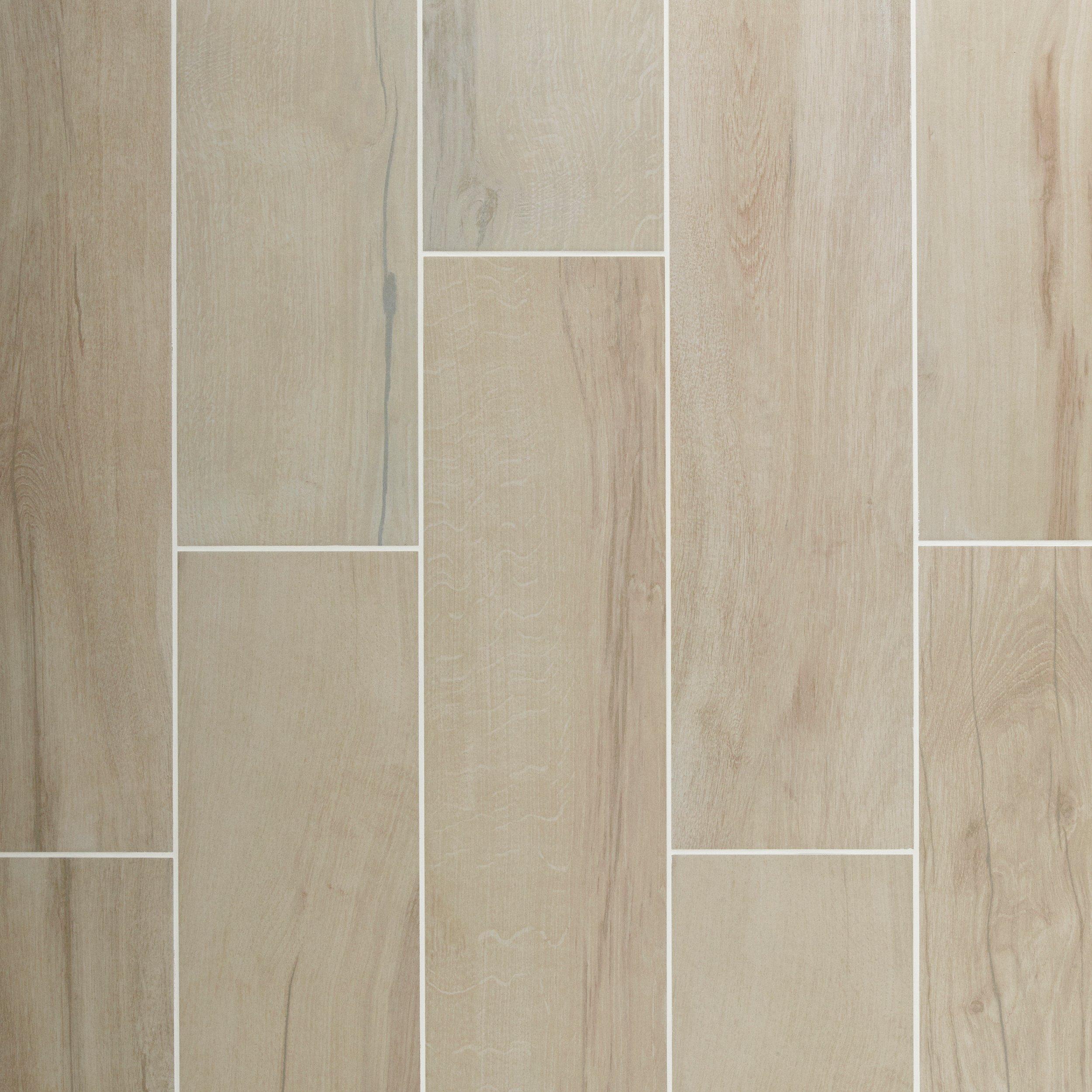 Alden Almond Wood Plank Porcelain Tile