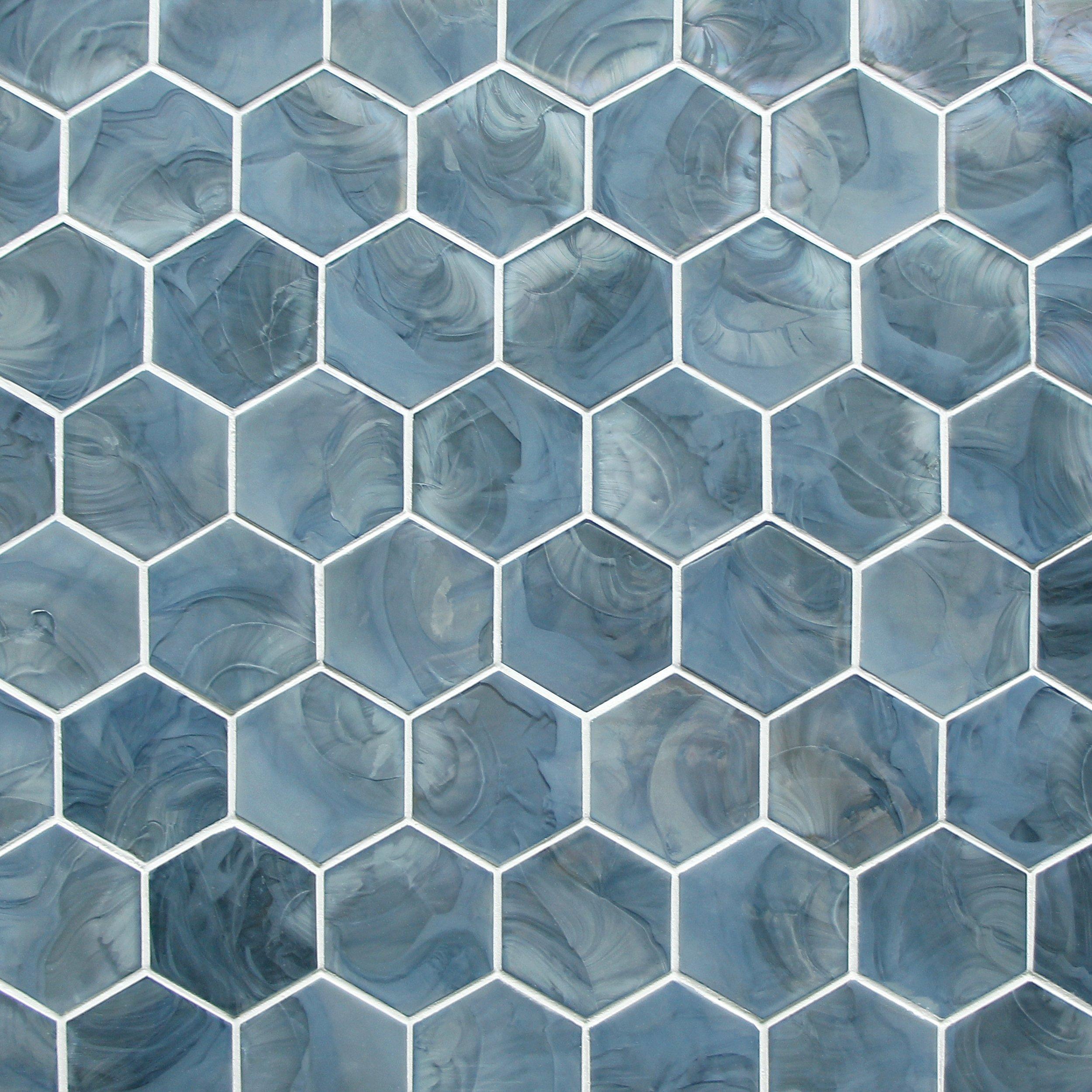 Stella 3 in. Hexagon Glass Mosaic