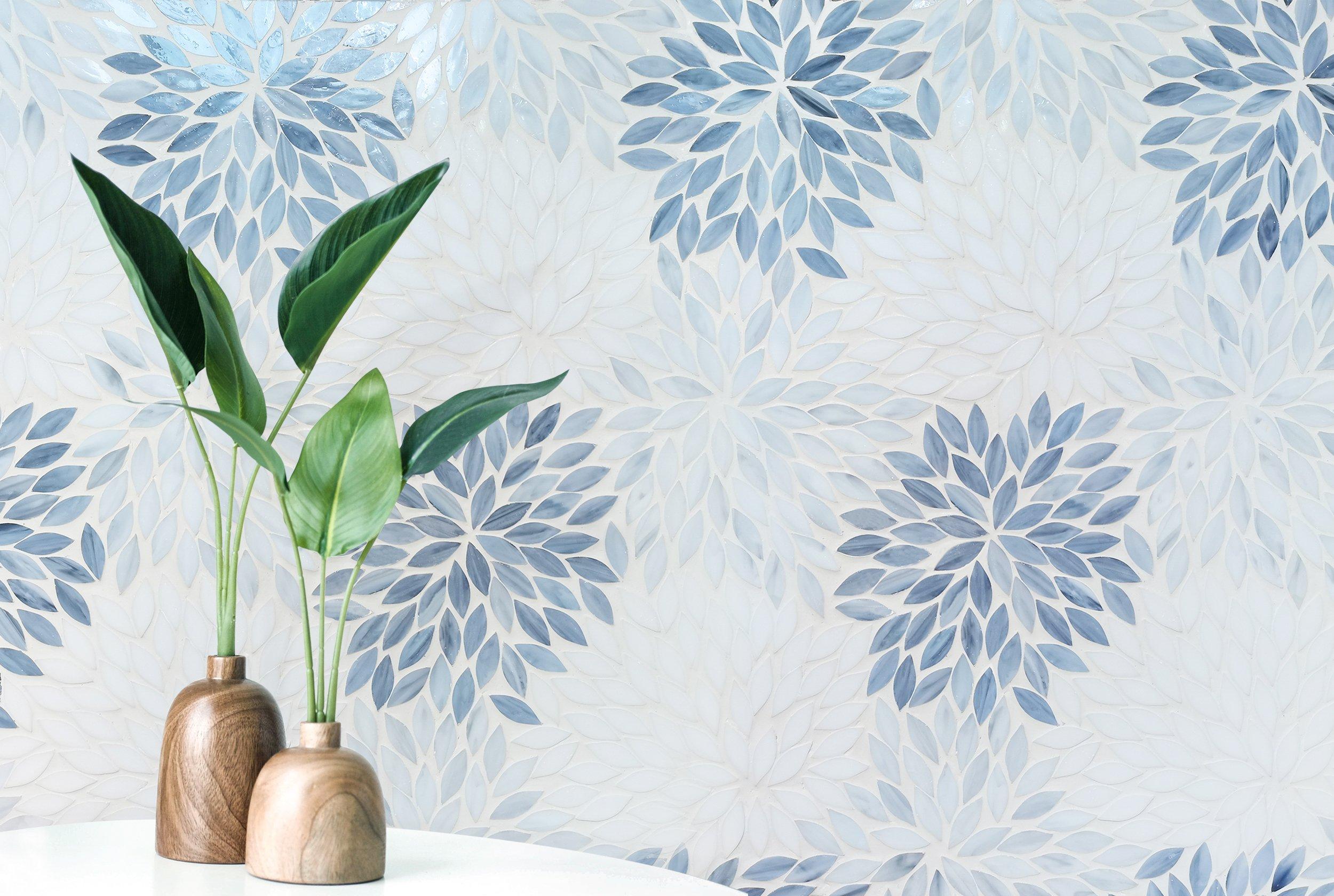 Blue Lotus Glass Mosaic