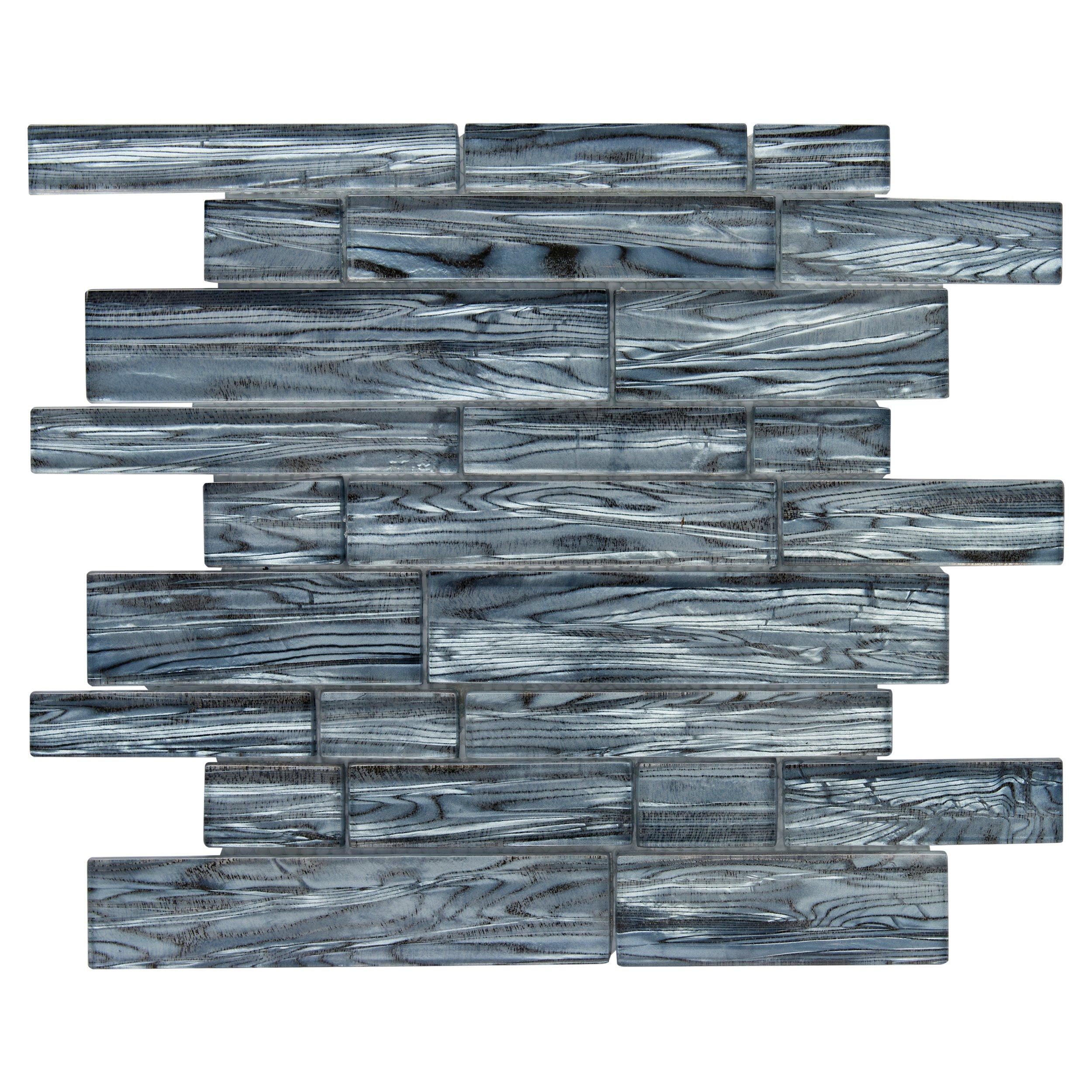 Indigo Lustre Linear Glass Mosaic