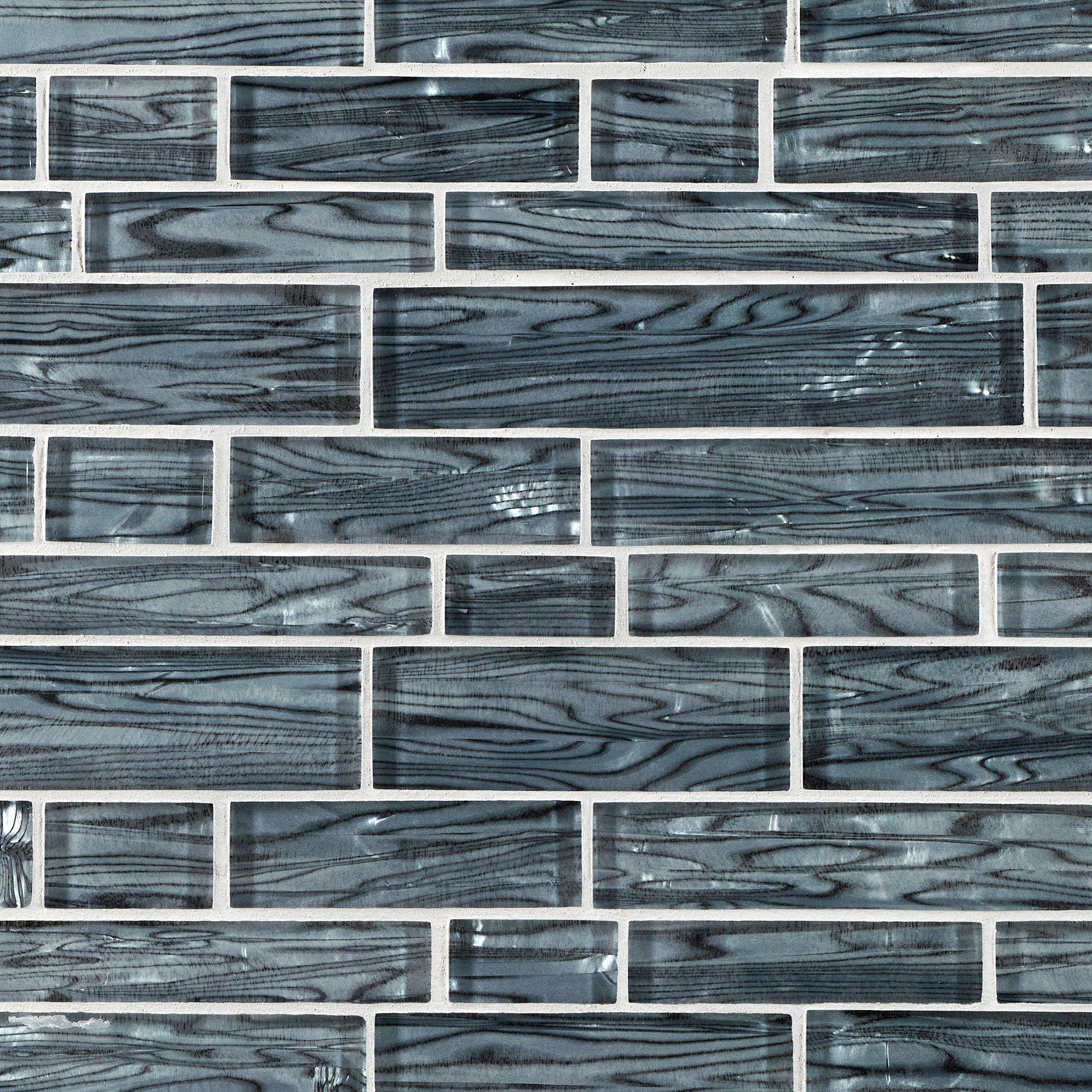 Indigo Lustre Linear Glass Mosaic