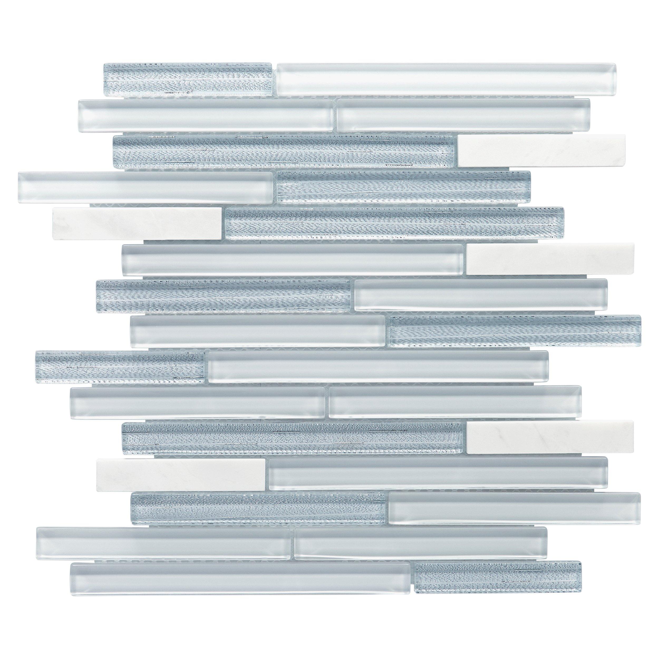 Lucerne Blanc Glass Linear Mosaic
