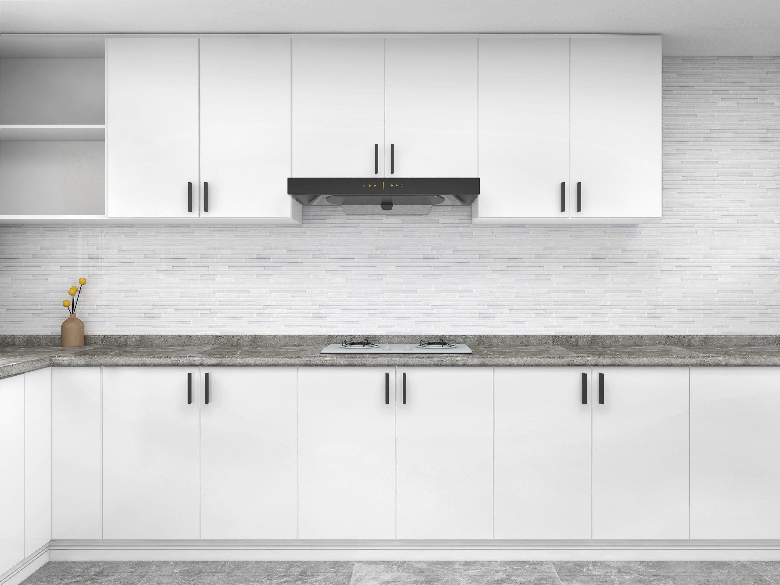Lucerne Blanc Glass Linear Mosaic