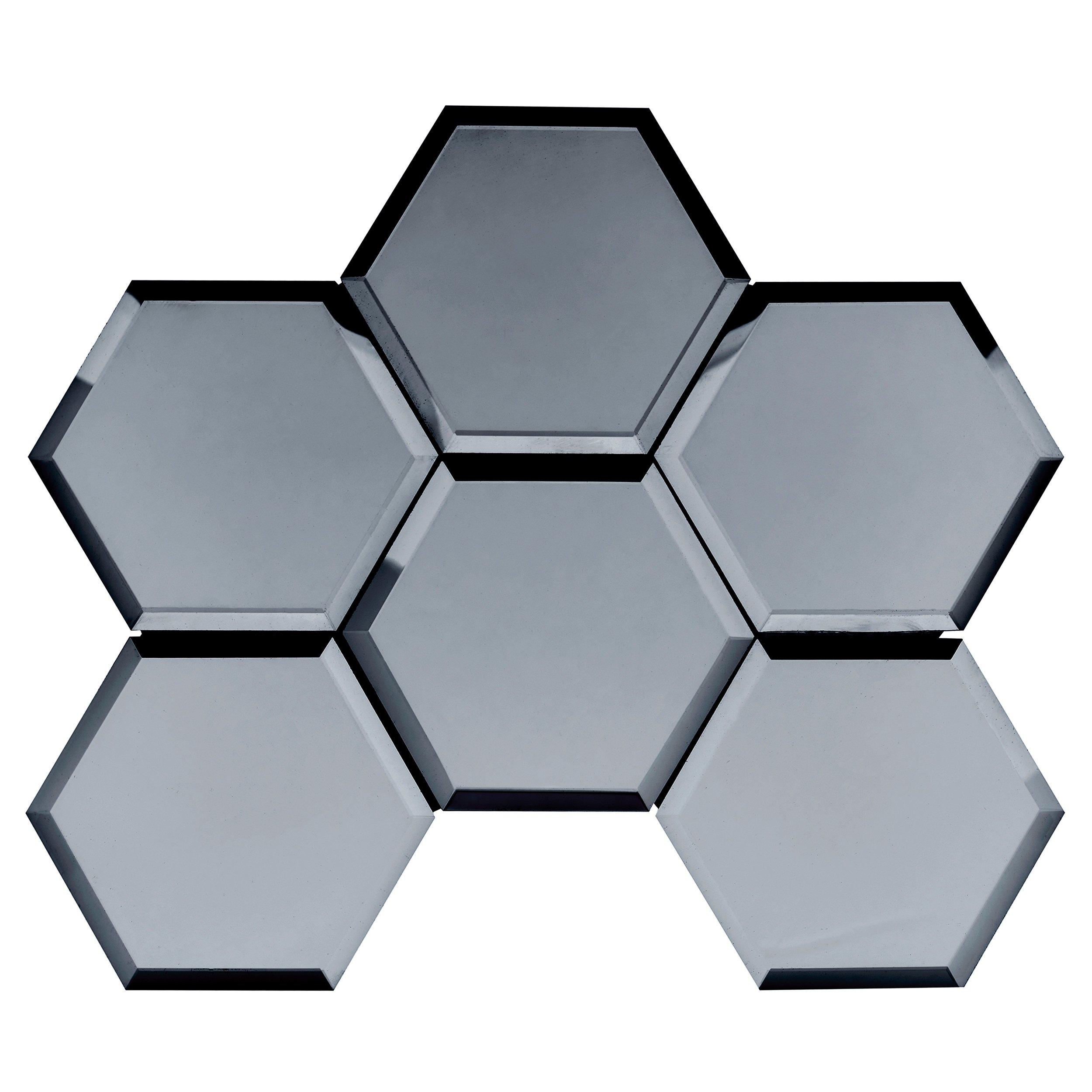 Carbon Reflection Hexagon Glass Mosaic