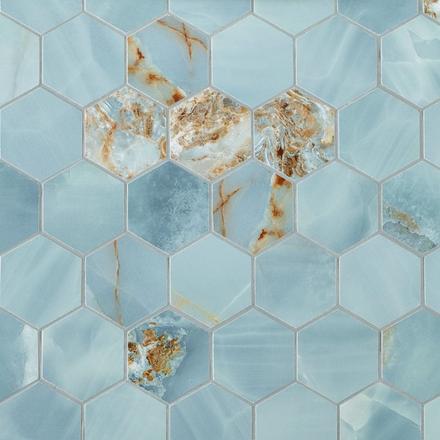 Osby® Blue Patterned Porcelain Tiles