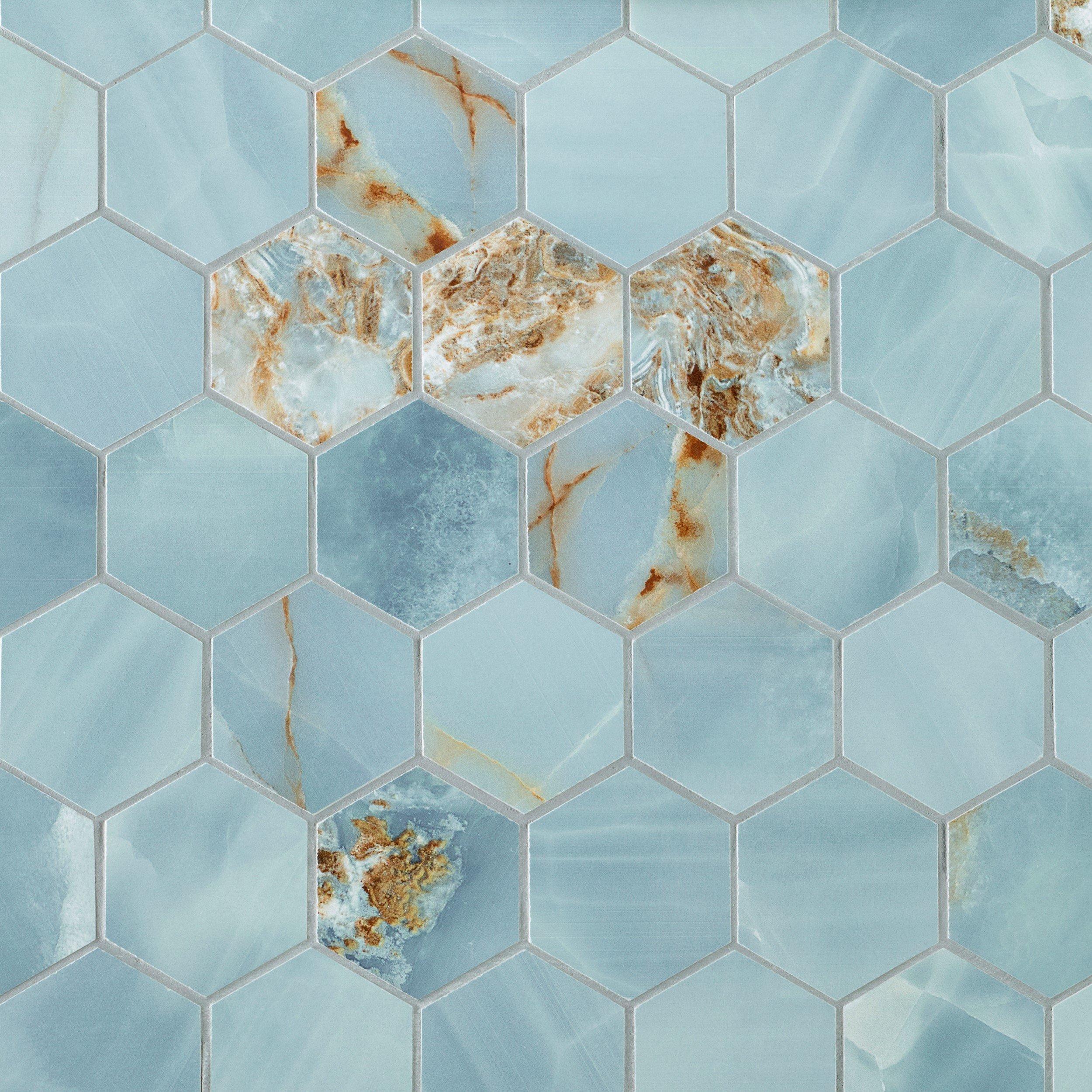 Vita Bella Hexagon Porcelain Mosaic Tile Floor And Decor 5012