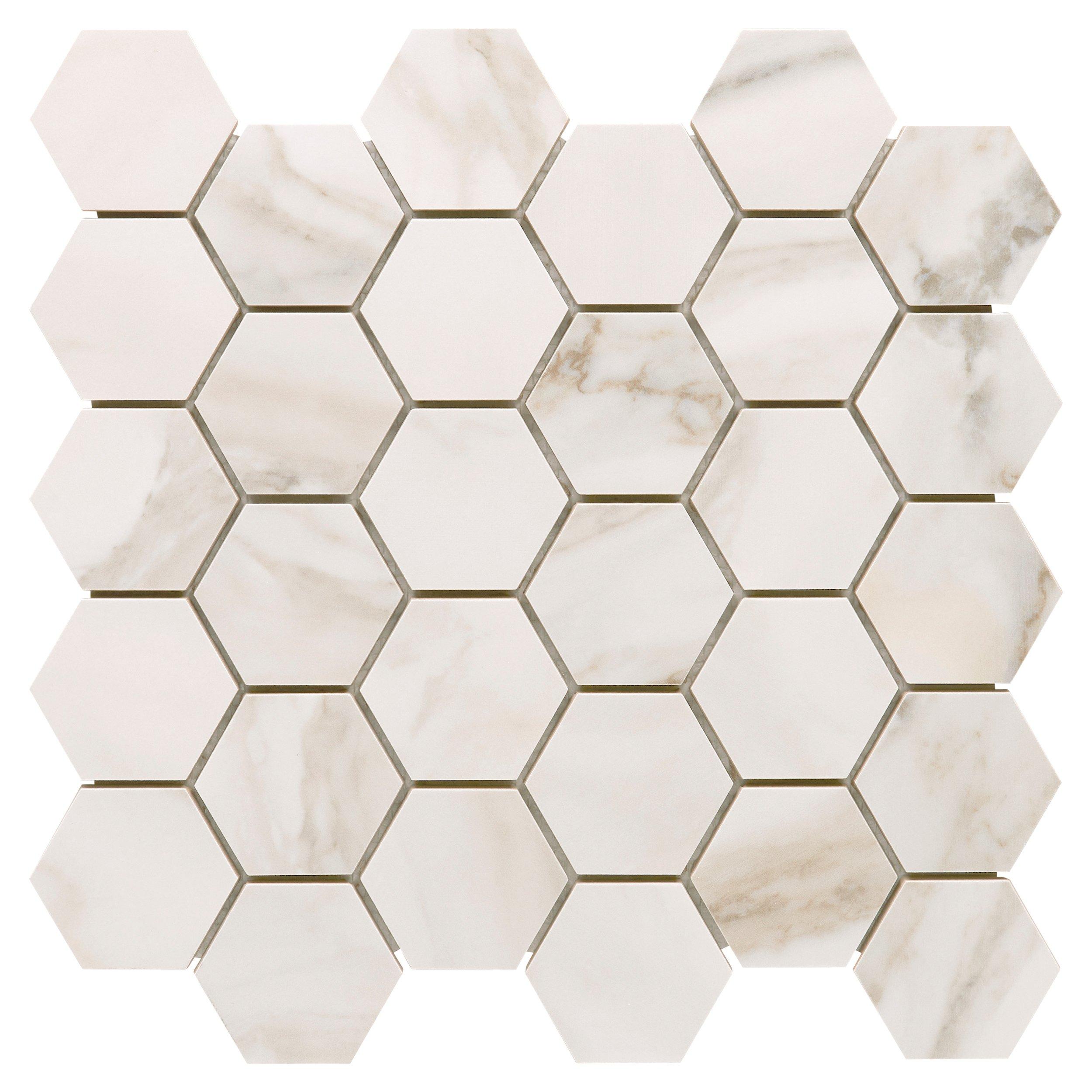 Alaria Polished Porcelain Hexagon Mosaic Tile Floor And Decor 1188