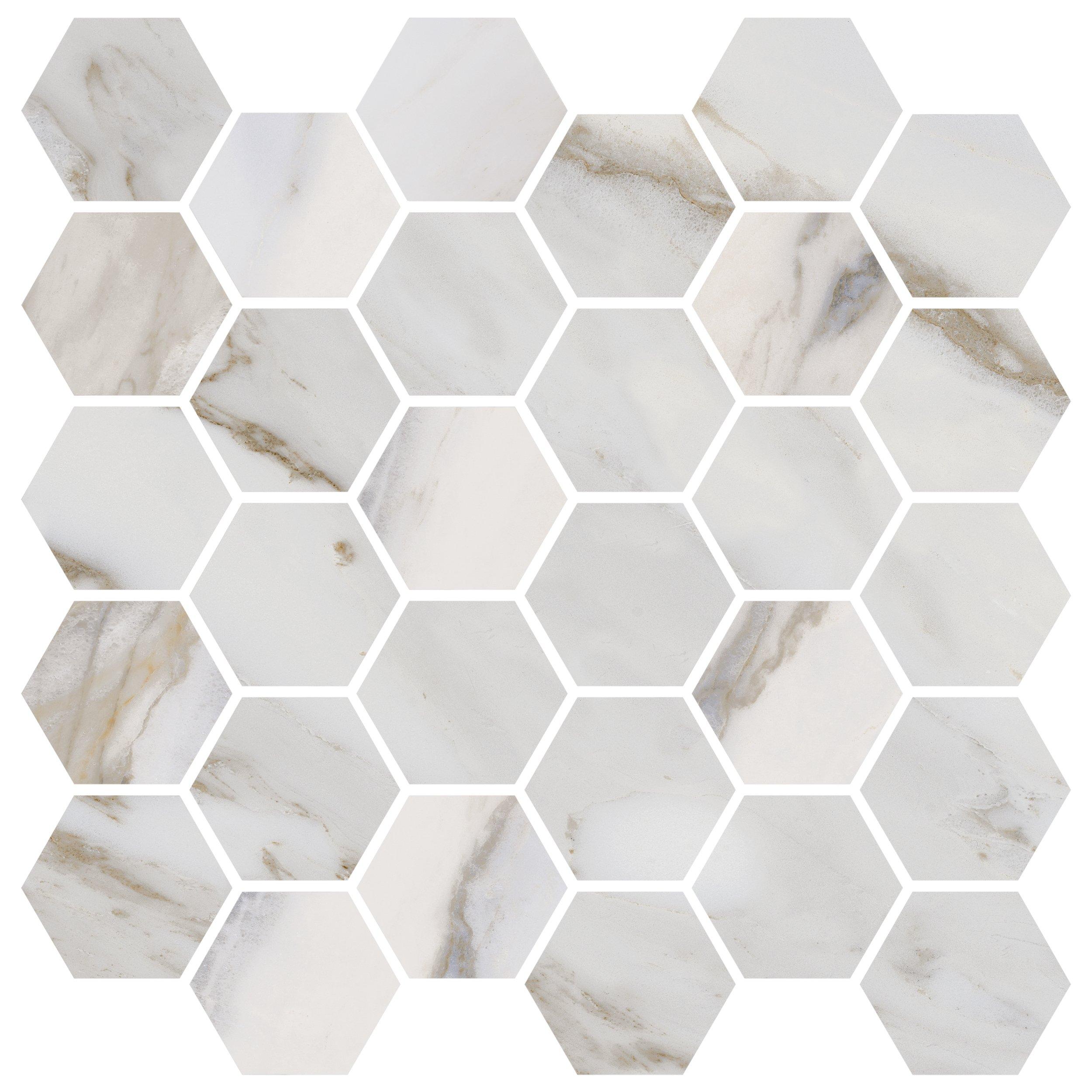 Alaria Polished Porcelain Hexagon Mosaic Tile Floor And Decor 1358