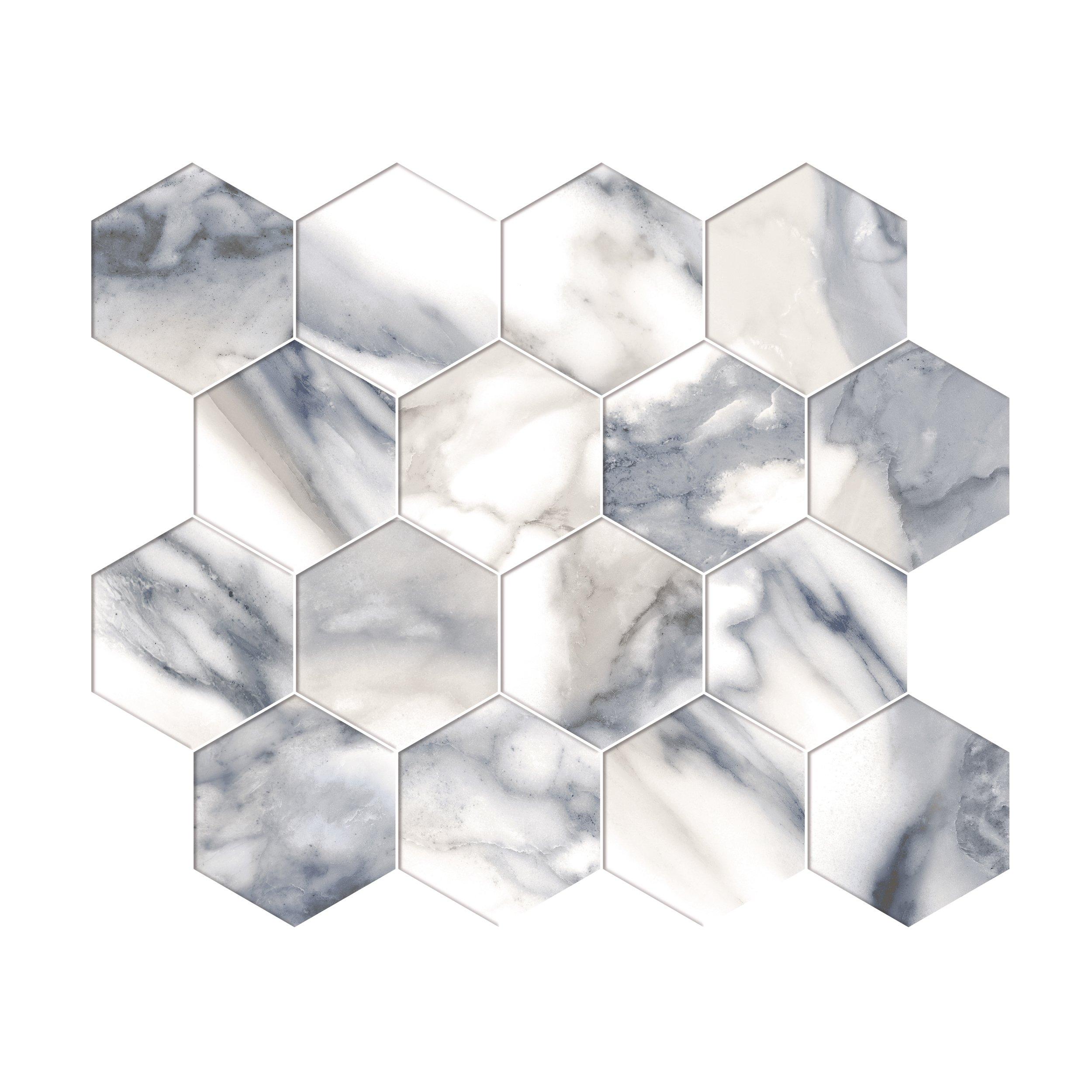 Martinique Azul Hexagon Matte Porcelain Mosaic