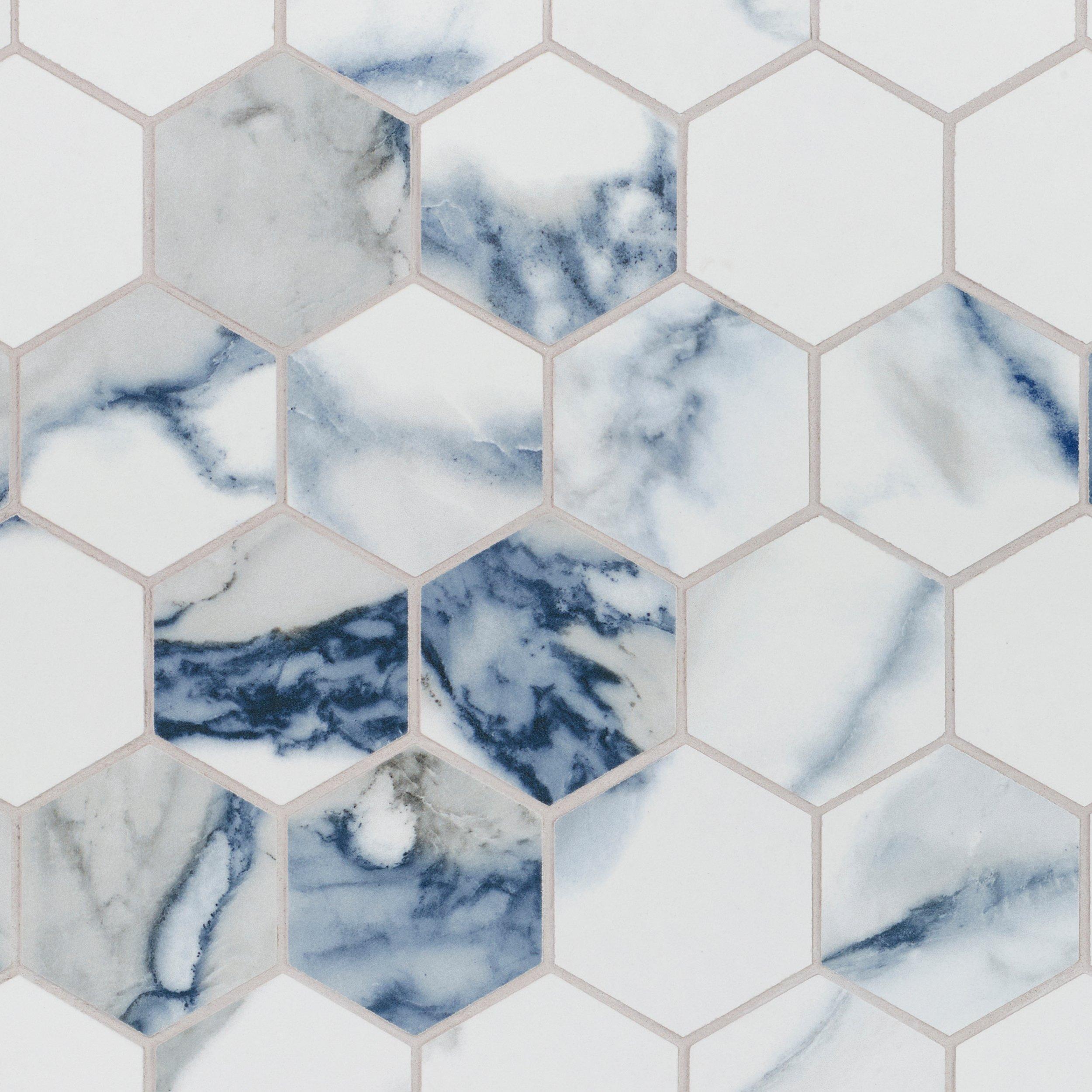Martinique Azul Matte Porcelain Mosaic