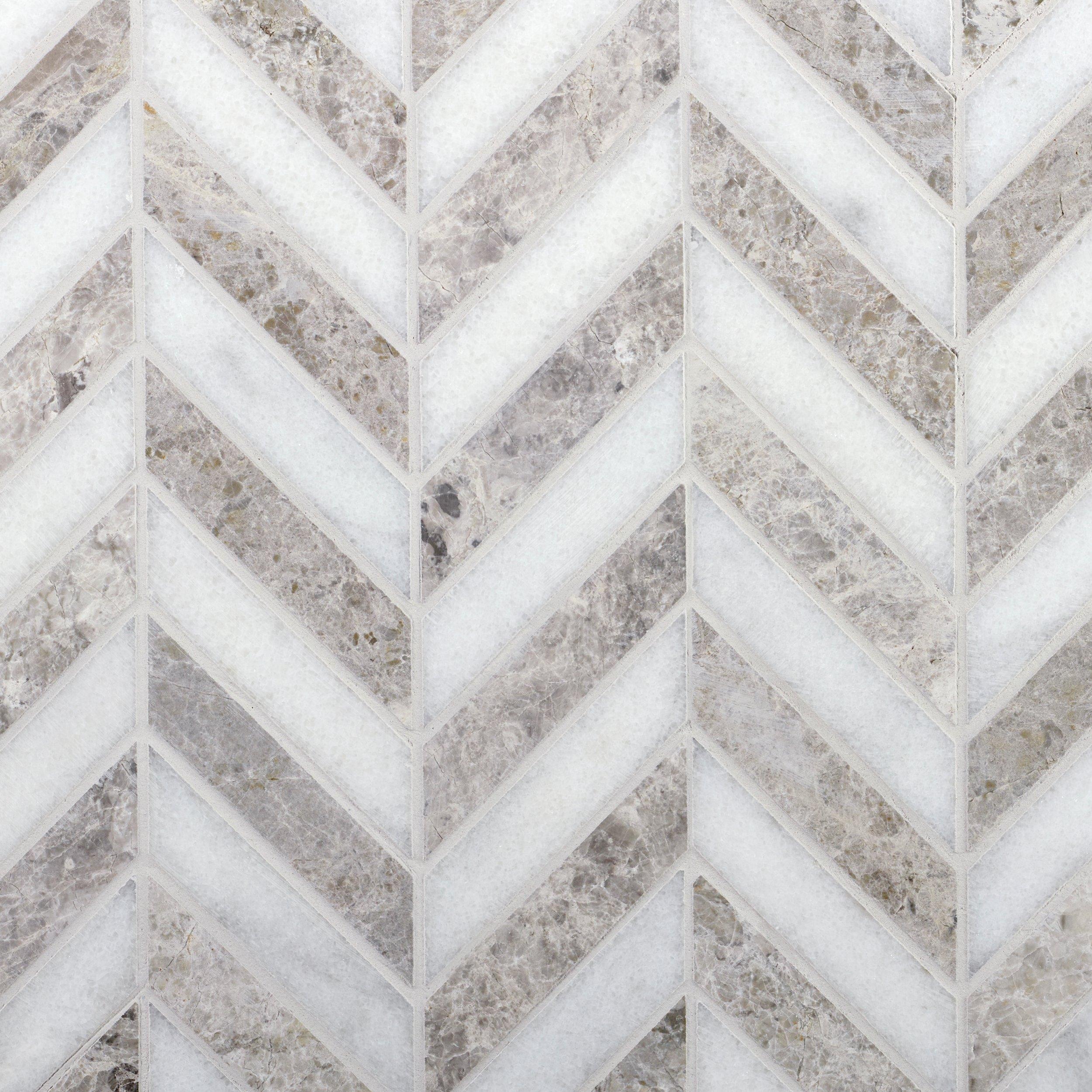 Carrara Chateau Marine Marble Mosaic | Floor and Decor