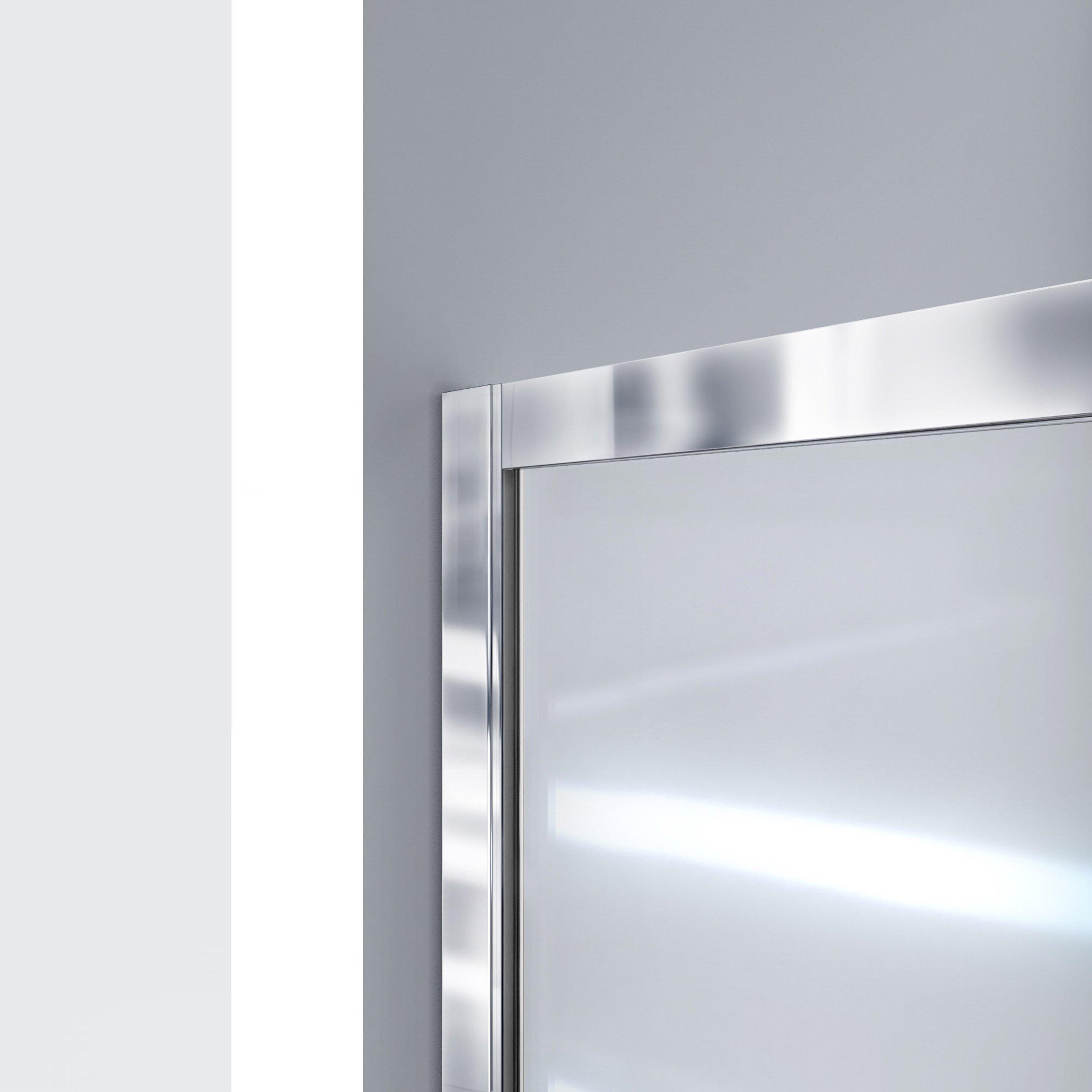 Infinity-Z Brushed Nickel Semi-Frameless Shower Door | Floor and Decor