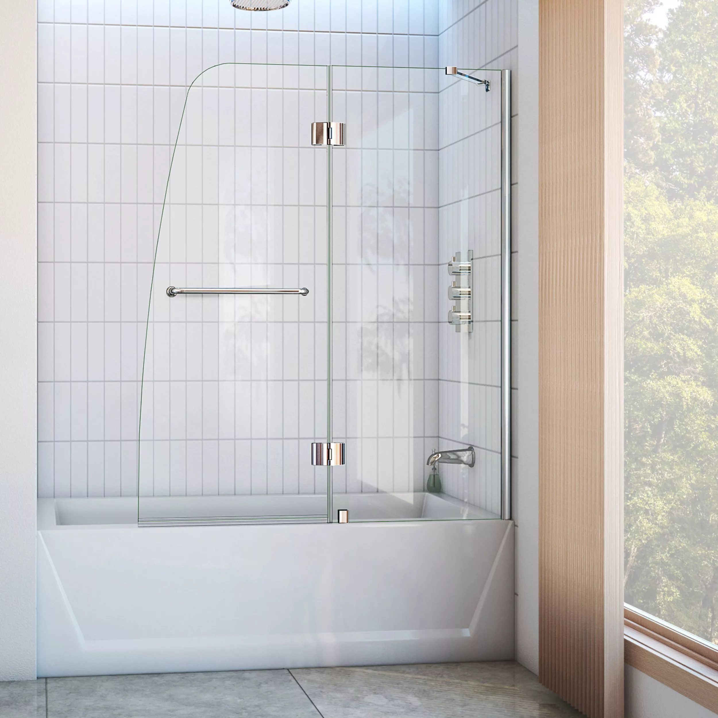Aqua Chrome Hinged Shower Door