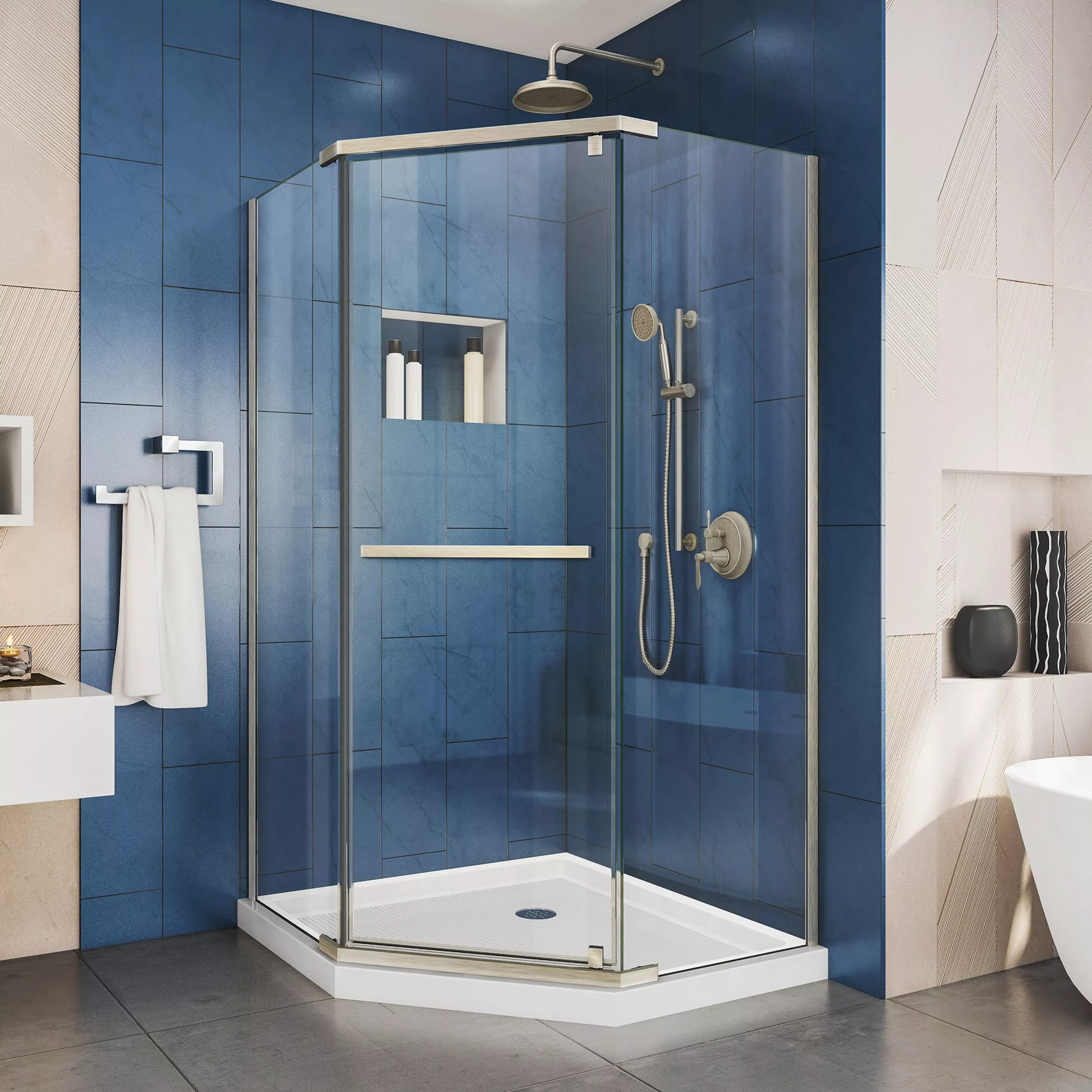 Prism Brushed Nickel Enclosure Shower Door