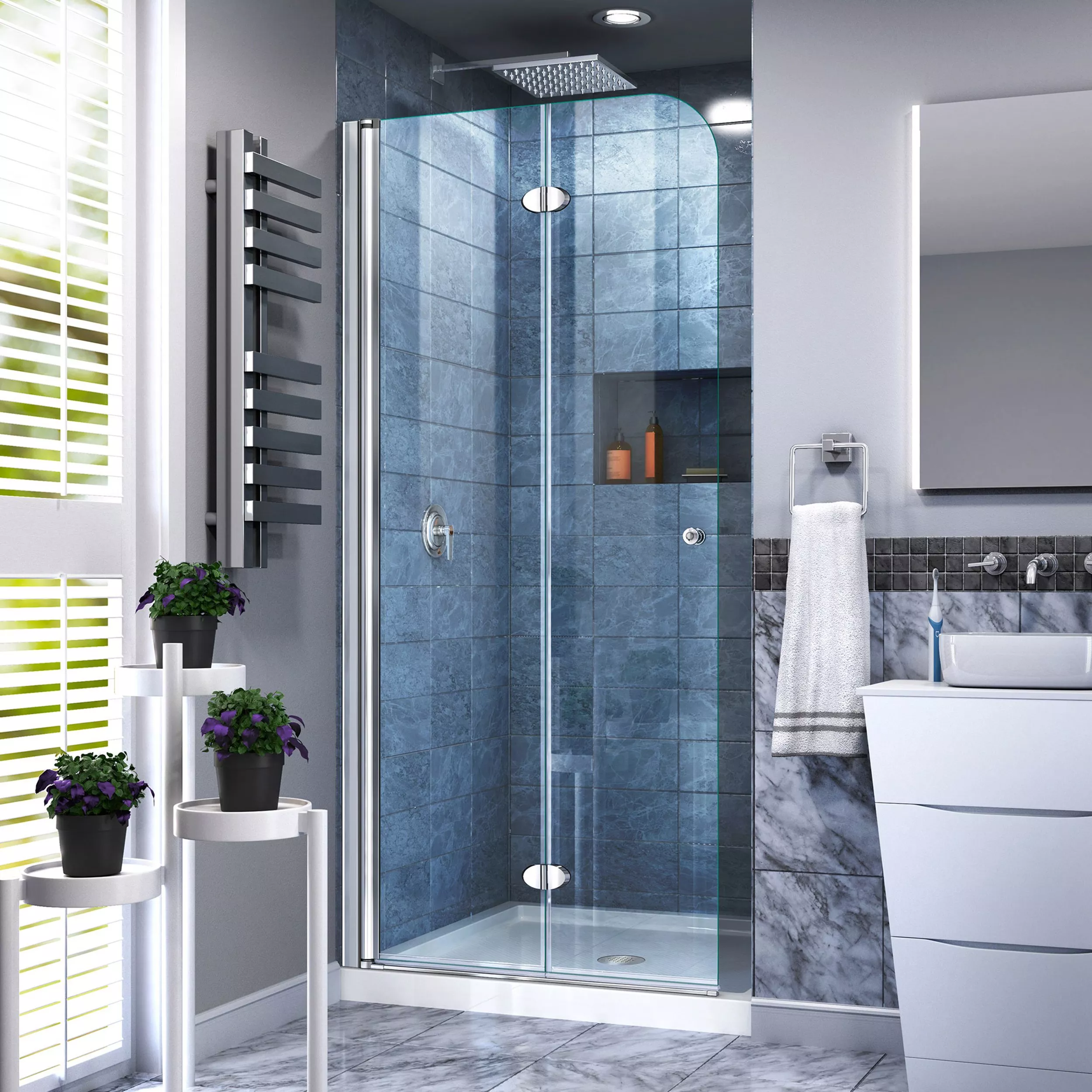Aqua Fold Chrome Bi-Fold Shower Door