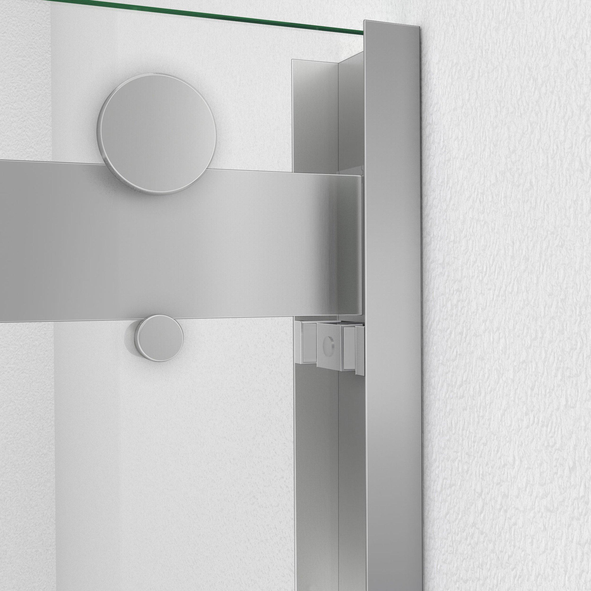 Essence-H Brushed Nickel Frameless Sliding Shower Door