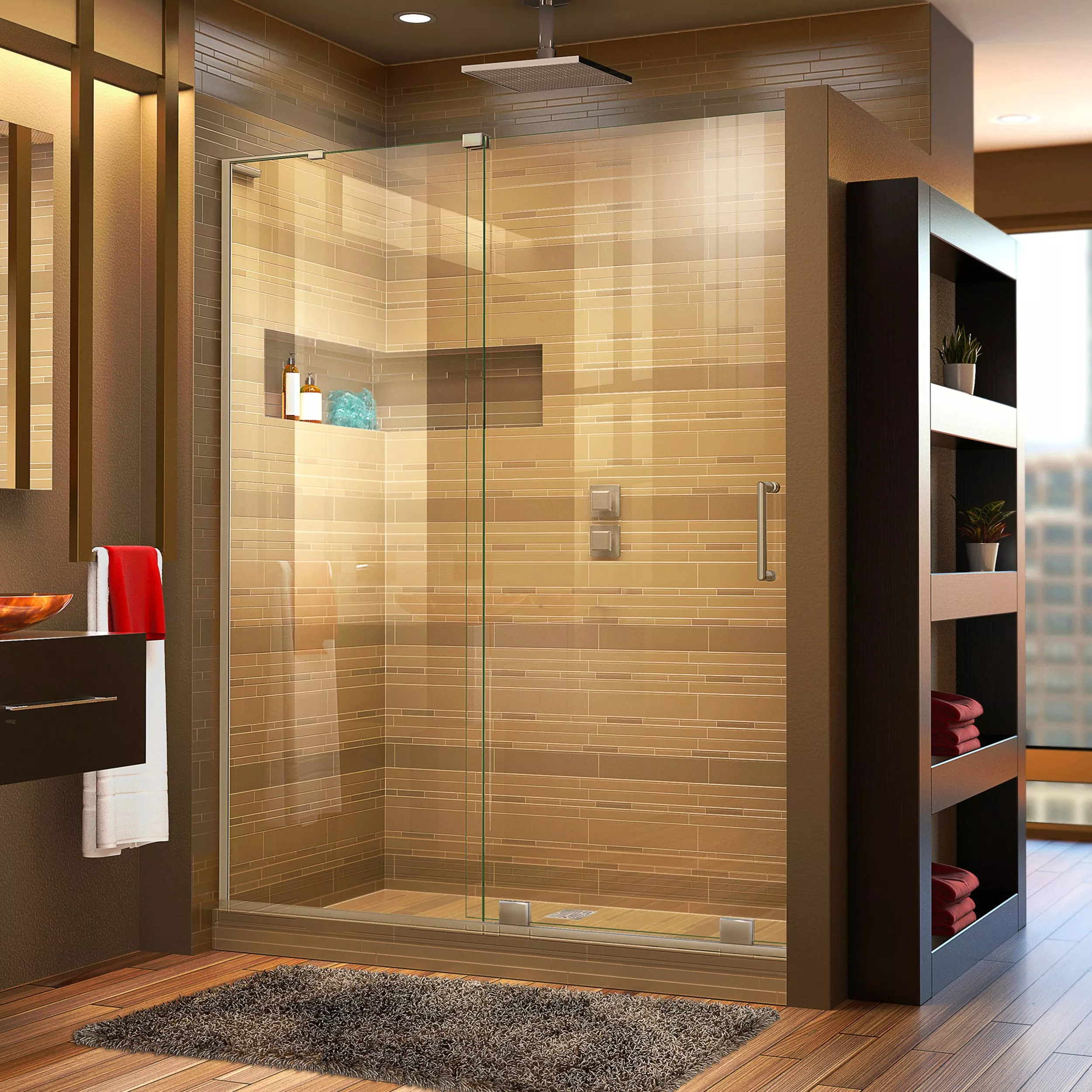 Mirage-X Brushed Nickel Frameless Sliding Shower Door