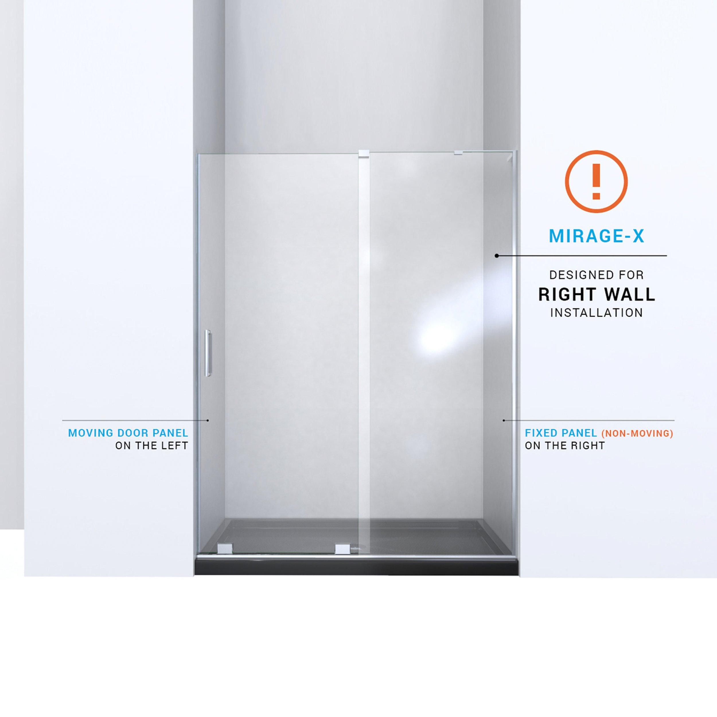 Mirage-X Brushed Nickel Frameless Sliding Shower Door