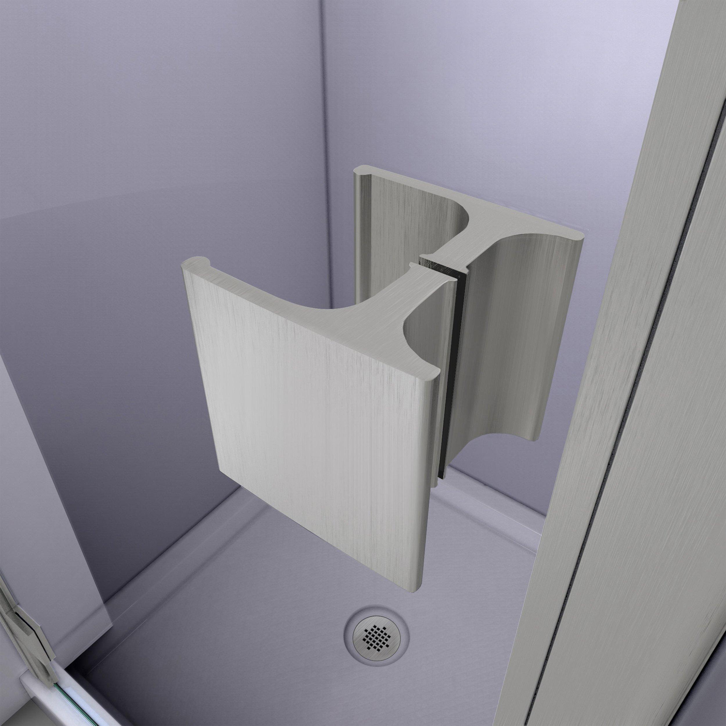 Lumen Brushed Nickel Semi-Frameless Shower Door